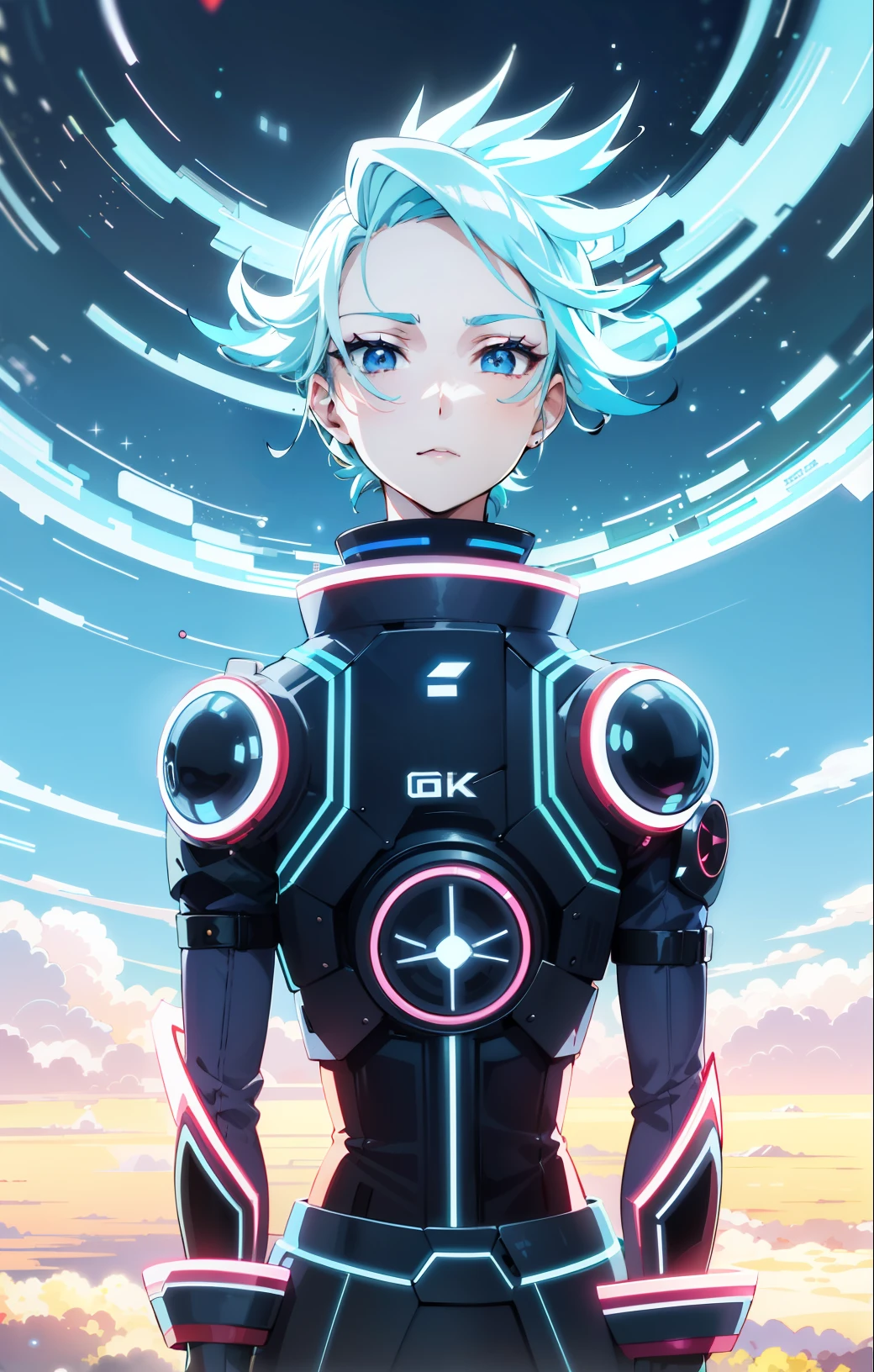 a woman in a futuristic suit stands in front of a blue sky, anime style 4 k, digital cyberpunk anime art, anime styled digital art, portrait anime space cadet girl, 4k anime wallpaper, ultra hd anime wallpaper, anime wallpaper 4 k, anime wallpaper 4k, best anime 4k konachan wallpaper, 4k solarpunk wallpaper