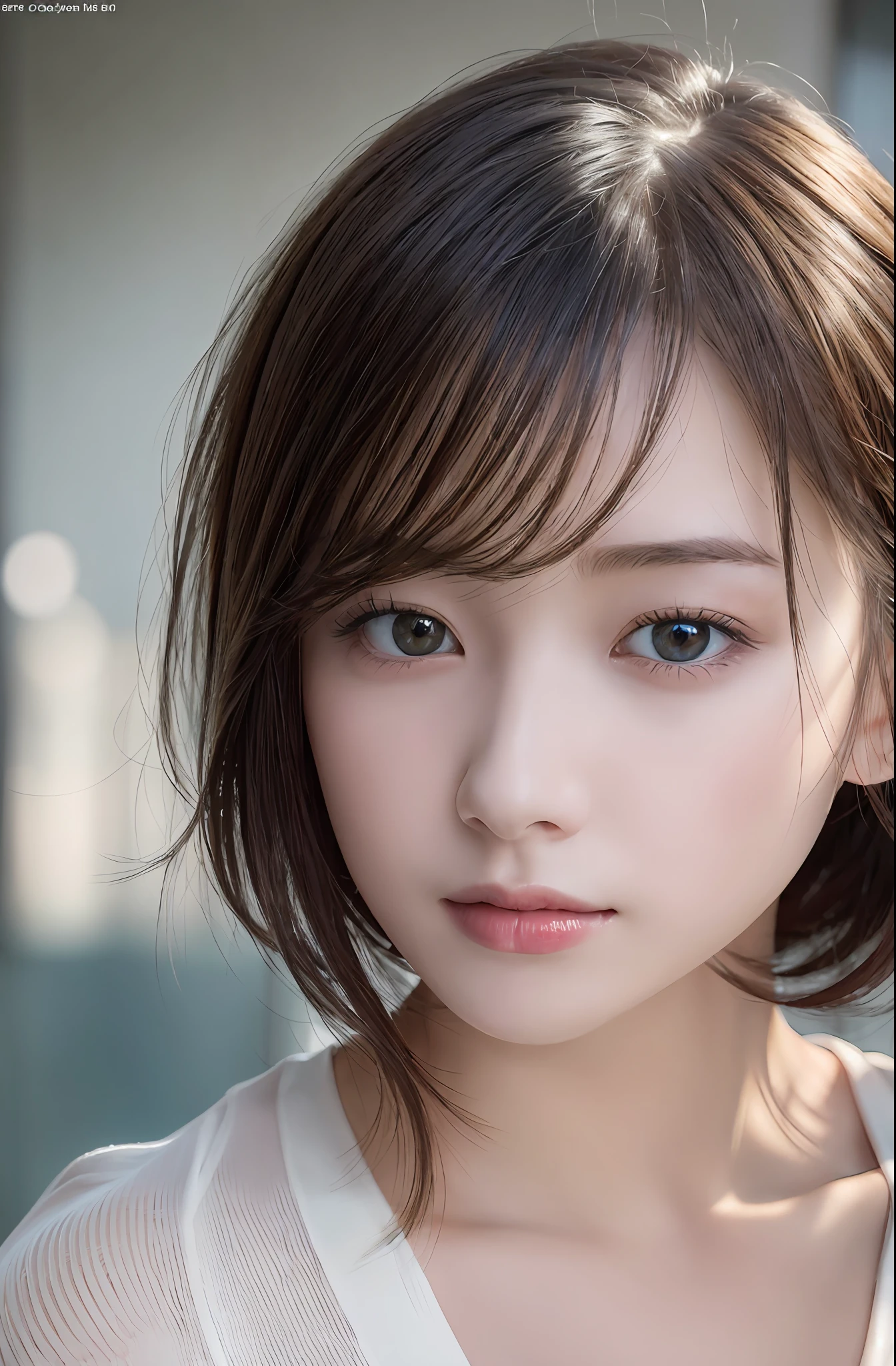 (Masterpiece: 1.3), (8k, photorealistic, RAW photo, best quality: 1.4), (1girl), Japan person, 22 years old, beautiful face, (realistic face), (black hair, short hair: 1.3), beautiful hairstyle, realistic eyes, beautiful detail eyes, (realistic skin), beautiful skin, absurdity, attractive, ultra high resolution, ultra realistic, high definition, golden ratio