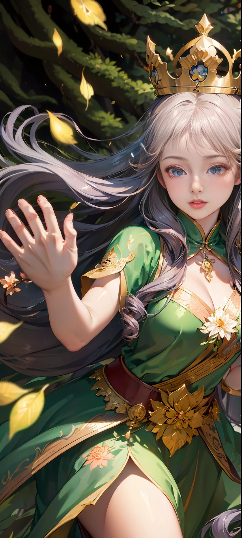 (RAW Photo, Best Quality), (Realistic, Photo Realistic: 1.3), Best Quality, Highly Detailed, Masterpiece, Hyperdetail, Illustration, 1 Girl, Forehead with Painting, upper_body, Dynamic Angle, World Masterpiece Theater, messy_long_hair, Best Quality, Extremely Detailed CG Unified 8k Wallpaper, Ink, Amazing, Cinematic Lighting, lens_flare,dunhuang_style