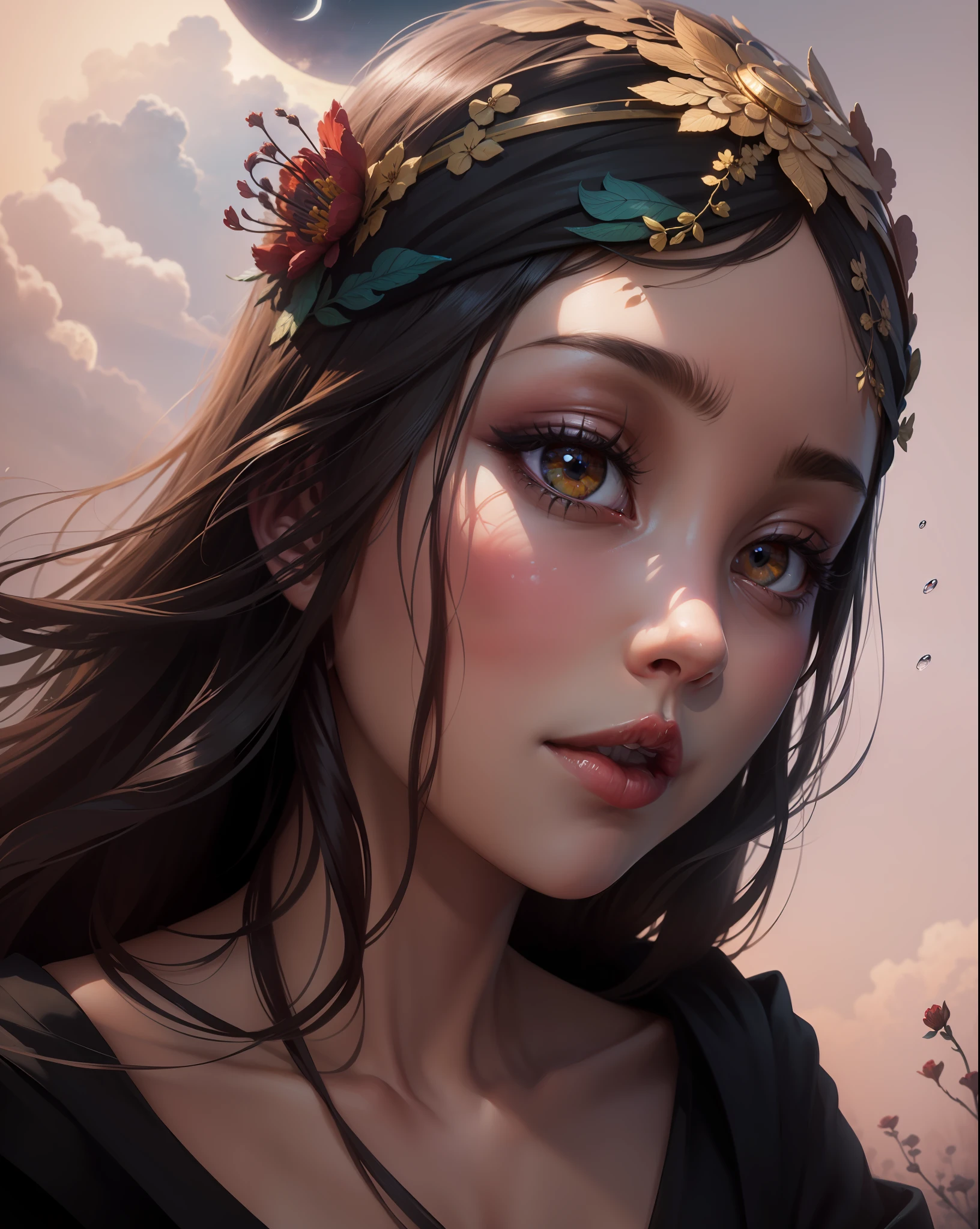 (8k, RAW photo:1.2),best quality, ultra high res,dramatic angle,(fluttered detailed color splashs), (illustration),(((1 girl))),(long hair),(rain:0.9),(hair ornament:1.4),there is an ancient palace beside the girl,chinese clothes,(focus on), color Ink wash painting,(color splashing),colorful splashing,(((colorful))),(sketch:0.8), Masterpiece,best quality, beautifully painted,highly detailed,(denoising:0.6),[splash ink],((ink refraction)), (beautiful detailed sky),moon,highly,detaild,(masterpiece, best quality, extremely detailed CG unity 8k wallpaper,masterpiece, best quality, ultra-detailed),(Lycoris radiata),