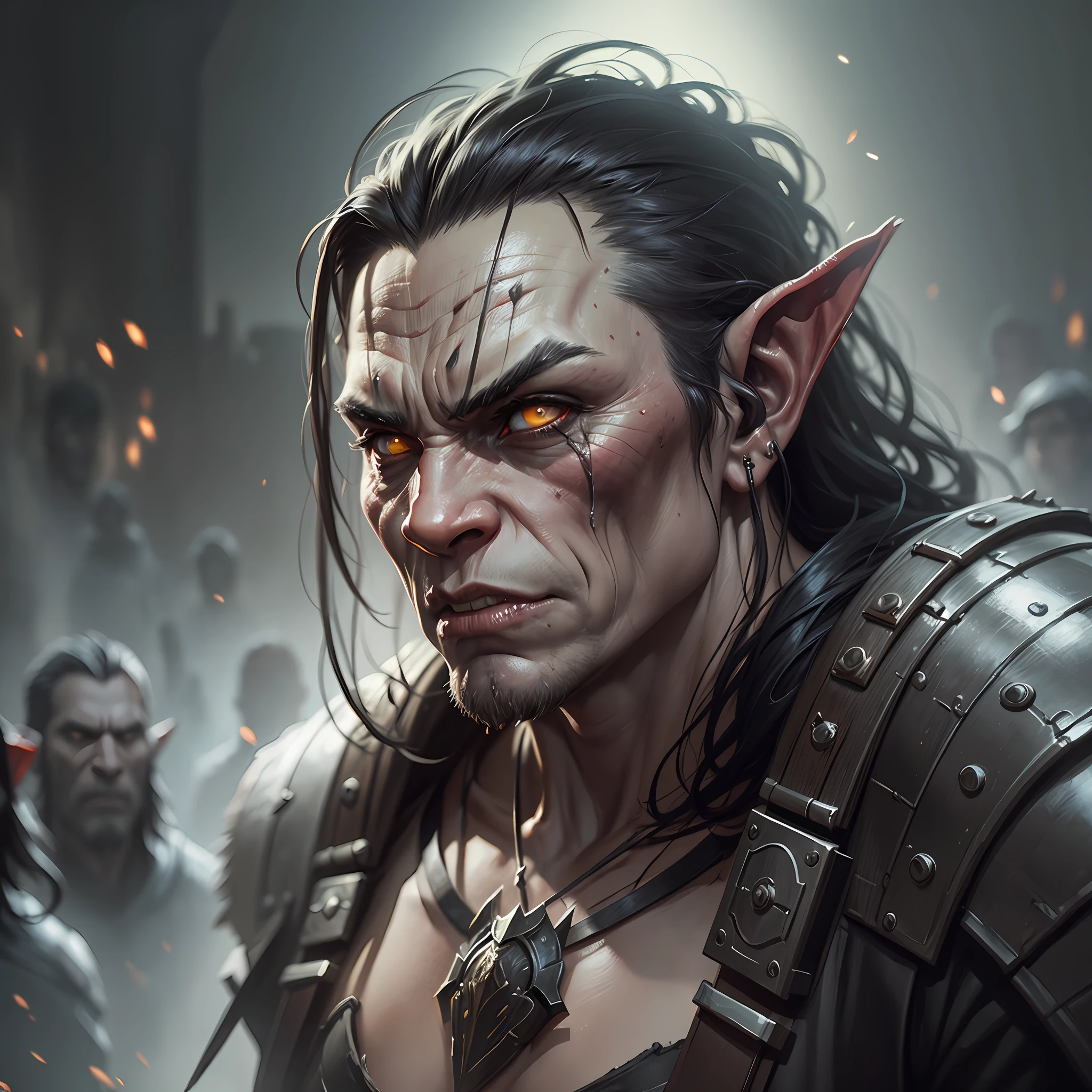 A Grey-skinned Orc cutting off an Elf's head --auto