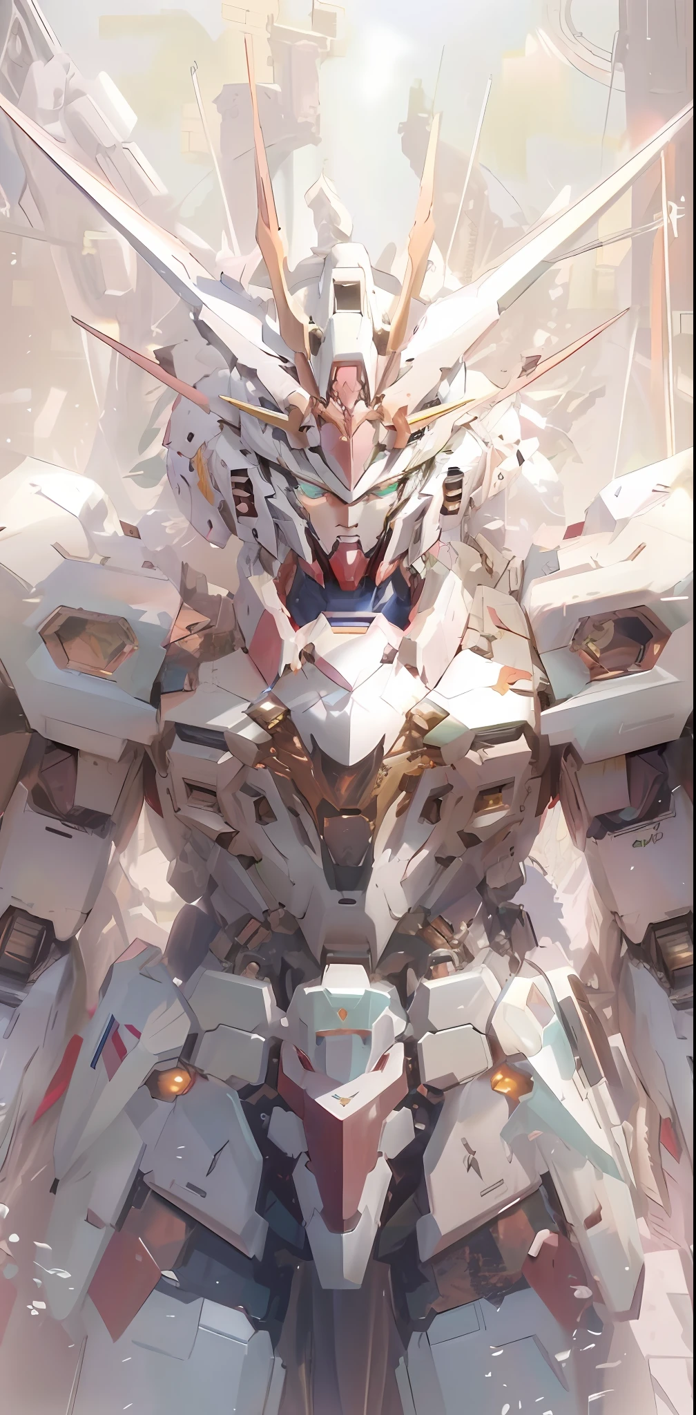 a close up of a large robot with a very long tail, alexandre ferra white mecha, anime mecha aesthetic, by Krenz Cushart, ethereal and mecha theme, white mecha, krenz cushart and wenjun lin, mecha asthetic, wlop and krenz cushart, inspired by Krenz Cushart