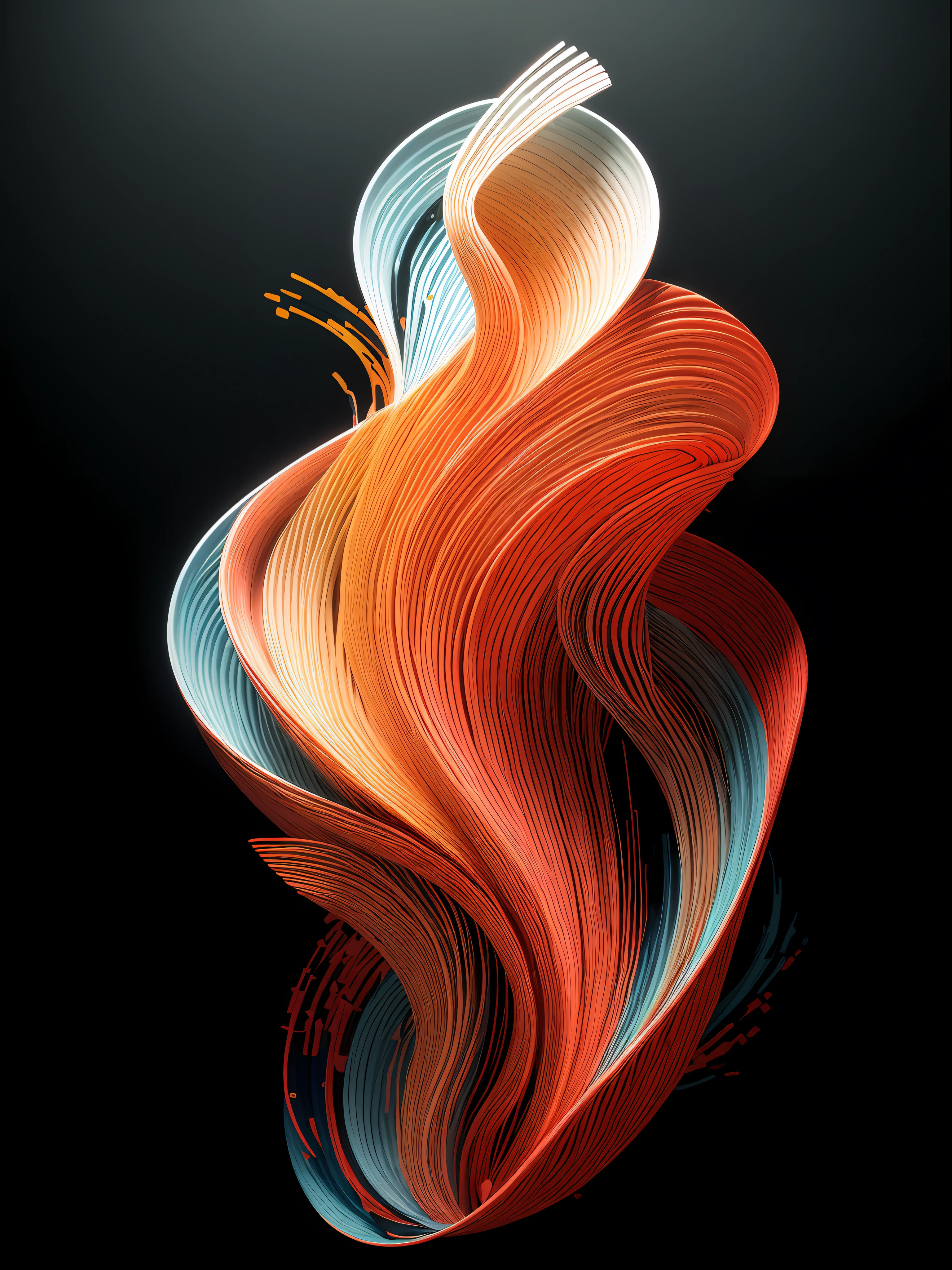 UHD, masterpiece, super detail, high details, high quality, award winning, best quality, highres, 16k，Design an abstract art pattern with a strong sense of design, minimalistic fashion, and a wave-rendering style. This art piece is intended for a sleek and modern poster, showcasing the fusion of artistic creativity and contemporary aesthetics.The color scheme is carefully selected, featuring a harmonious blend of vibrant and muted tones. The abstract pattern consists of fluid and organic shapes, reminiscent of waveforms, rendered with precision and intricacy. The composition is balanced and visually captivating, with a focus on clean lines and geometric simplicity.To create this artwork, the Unreal Engine 5 was utilized, harnessing its powerful capabilities to bring the abstract pattern to life. The OC (Order Correct) rendering technique was employed to enhance the realism and intricacy of the design, resulting in a visually stunning representation. The lighting and textures were meticulously crafted to add depth and dimension to the artwork.With its artistic prowess and minimalistic fashion, this abstract art pattern is suitable for a striking poster that grabs attention and leaves a lasting impression. The fusion of wave-rendering style, sleek design, and Unreal Engine 5's capabilities produces a visually stunning piece that embodies the perfect blend of artistic expression and contemporary aesthetics.