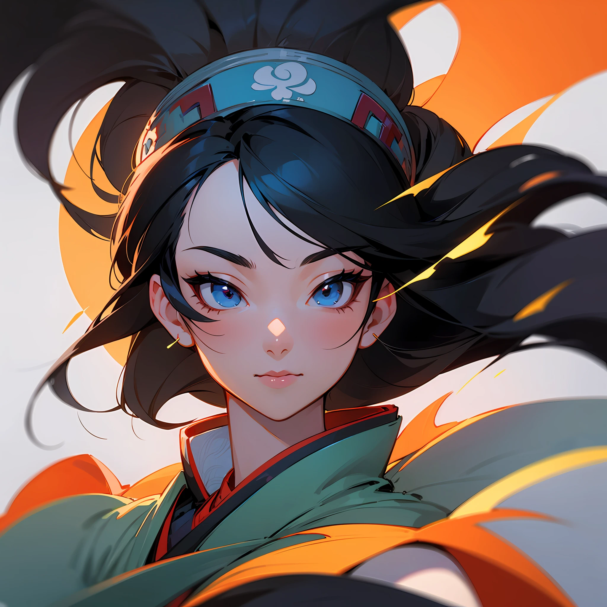 An anime-style cartoon image of a woman with long black hair, portrait of Mulan, Disney artist, by Disney, Chinese princess, half Asian, long chin, at Disney --auto