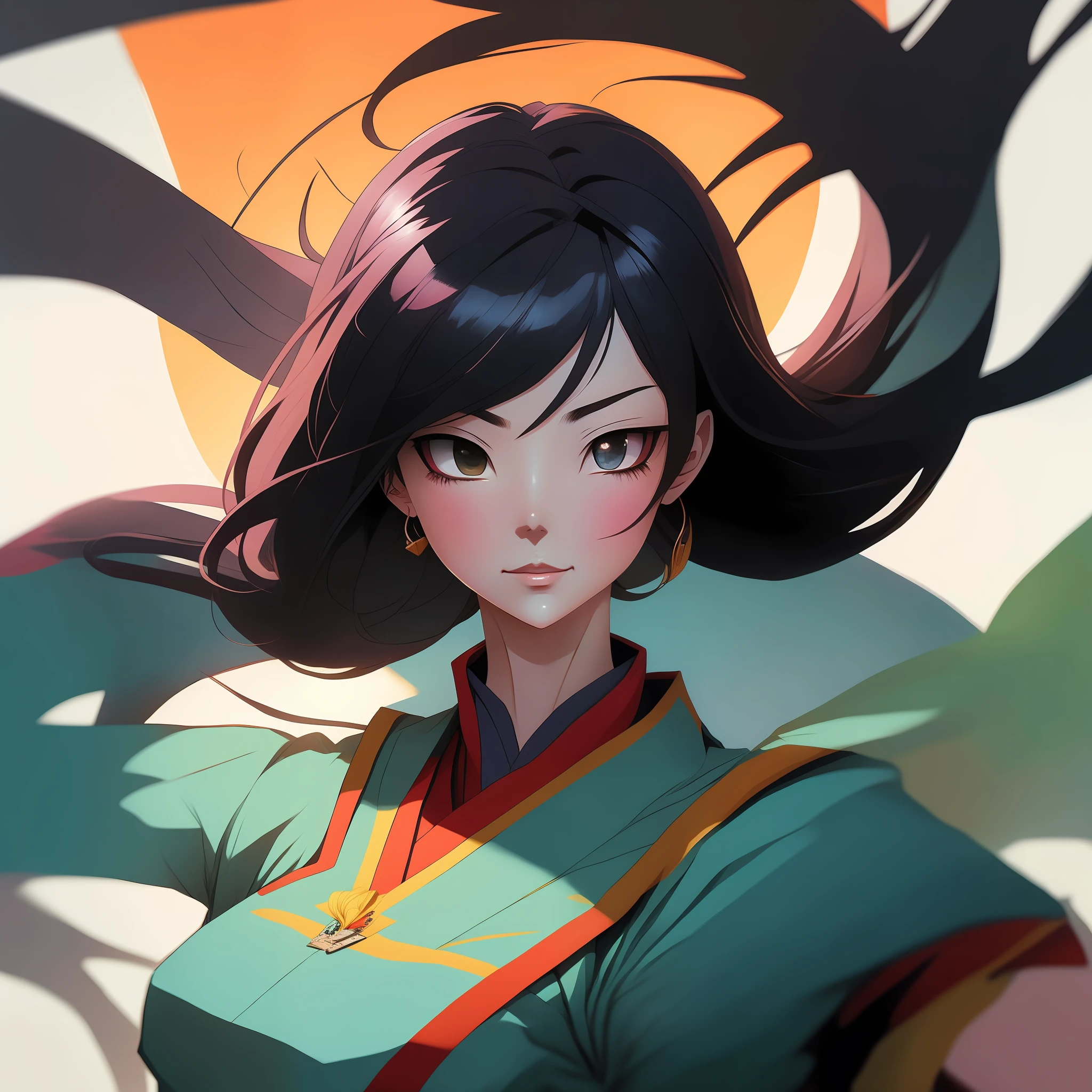 Anime - Style image of a woman with long hair and a green dress, Artgerm and Atey Ghailan, Extremely detailed Artgerm, Stanley Artgerm Lau, Onmyoji Portrait, ArtGerm Lau, by Ruan Jia and Stanley Artgerm, Artgerm and Ruan Jia, Artgerm. Anime illustration, Princess Disney Mulan