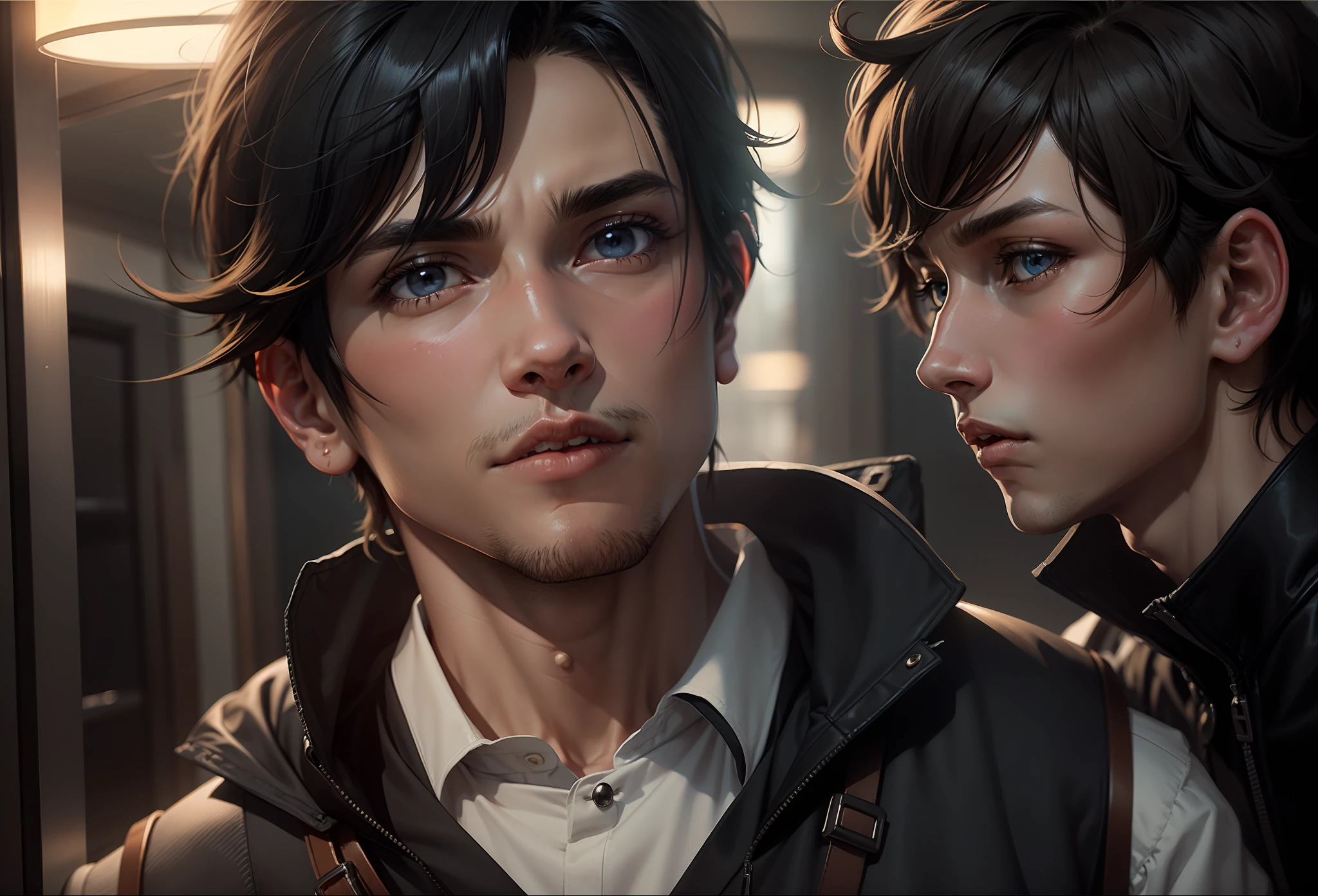 Anime, male, can be used as an avatar, similar to the picture