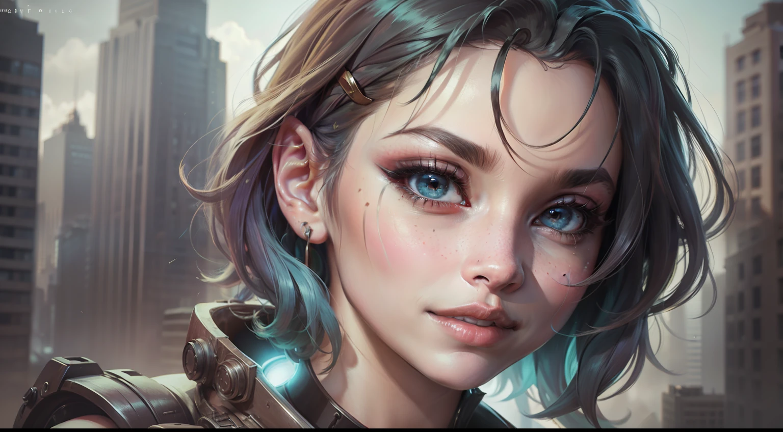 (1girl:1.3), Solo, (((Very detailed face)))), ((Very detailed eyes and face)))), Beautiful detail eyes, Body parts__, Official art, 8k unified wallpaper, Super detailed, beautiful and beautiful, beautiful, masterpiece, best quality, original, masterpiece, super thin photo, best quality, super high resolution, realistic realism, sunlight, short blue hair pink tips, facial marks, hair ornaments,  full body portrait, amazing beauty, dynamic pose, delicate face, vibrant eyes, (from the front), She wears Spider-Man suit, red and black color scheme, spider, very detailed city roof background, roof, with city view, detailed face, detailed complex busy background, messy, gorgeous, milky white, highly detailed skin, realistic skin details,  visible pores, clear focus, volumetric mist, 8k uhd, DSLR, high quality, film grain, light skin, photographic realism, lomography, futuristic dystopian megalopolis, translucent