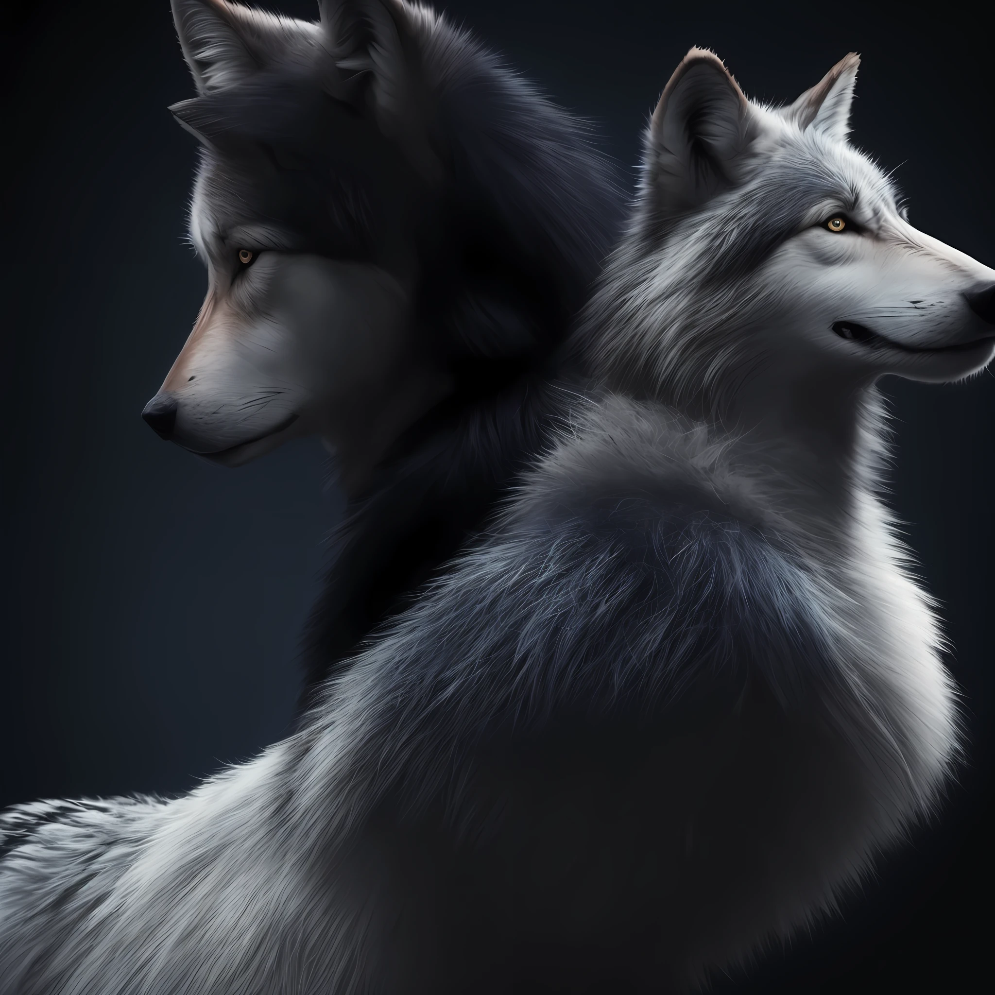 Furry, wolf, blue-and-white hair, male --auto