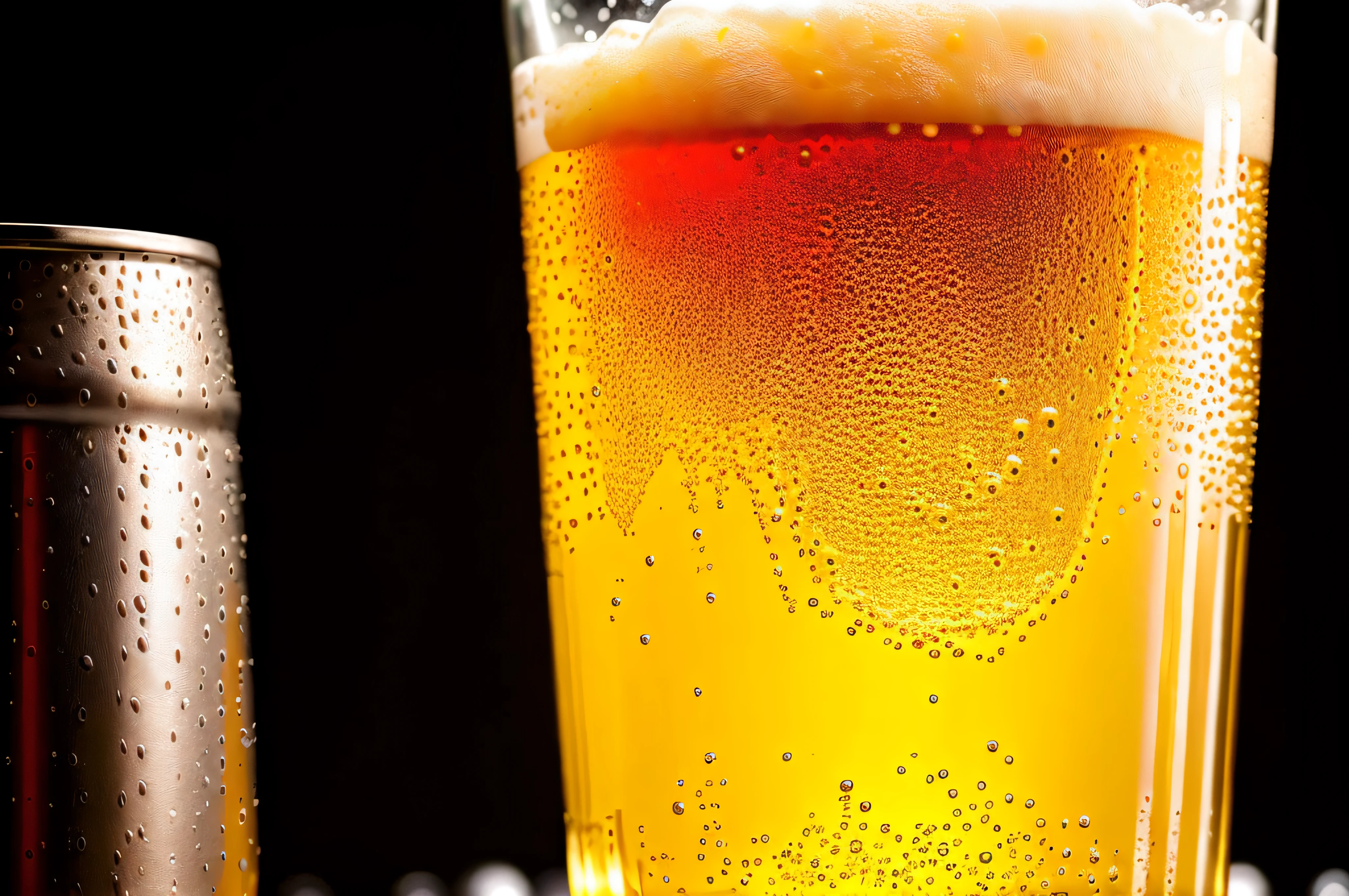 arafly filled glass of beer with bubbles on a black background, surface with beer-texture, cold beer, inside a beer glass, beer, drinking beer, drinking a beer, beer being drank and spilled, cinematic beer, beer in hand, high angle close up shot, really close - up shot, closeup shot, close up shot, close up shot a rugged