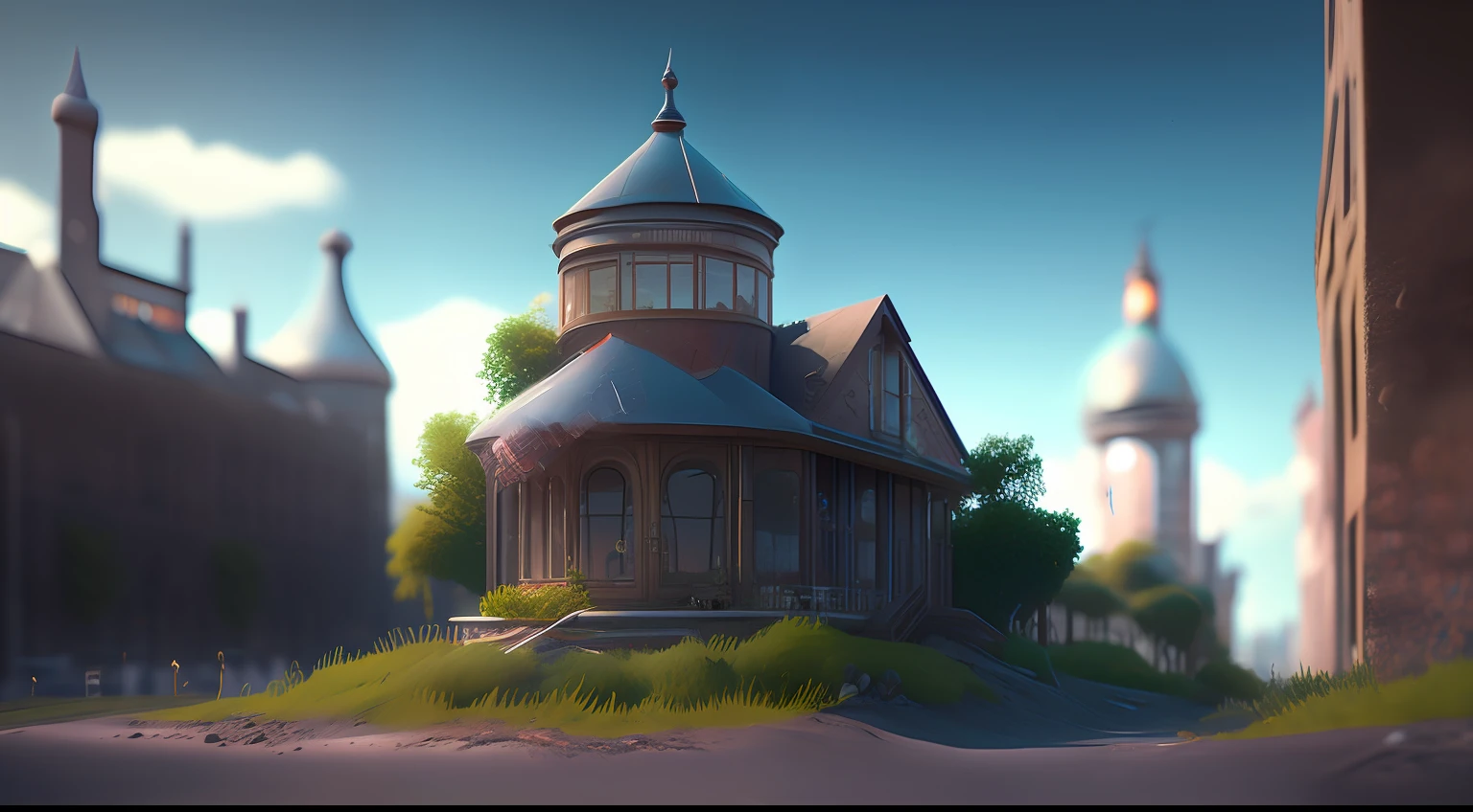 Small town in a bottle, cute, realistic, photo, canon, dreamlike, art, hyperdetailed photorealism by Greg Rutkowski - h 1024 w 804 | F 1 6 Lens Brand 2:2 S 3555 mm Film Granulation:1 Real High Resolution Sharp Focus Contrast!! intricate detailed atmospheric light refraction lighting unreal engine 5 cinematic concept photography masterpiece octane rendering trend rendering in cgsociety rendered as