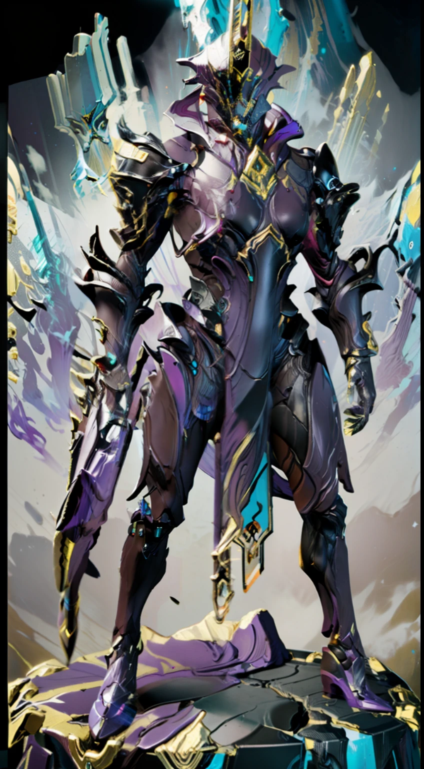 solo, super fine photo, full body picture Unreal Engine 5 8K UHD, male, thin, maroon color scheme armor, purple color details, violet tattoo details, crescent head, long arms, flying orbs behind, simple design, best quality, masterpiece, official art, unified 8k wallpaper, high detailed, sharp focus, dynamic pose, body parts