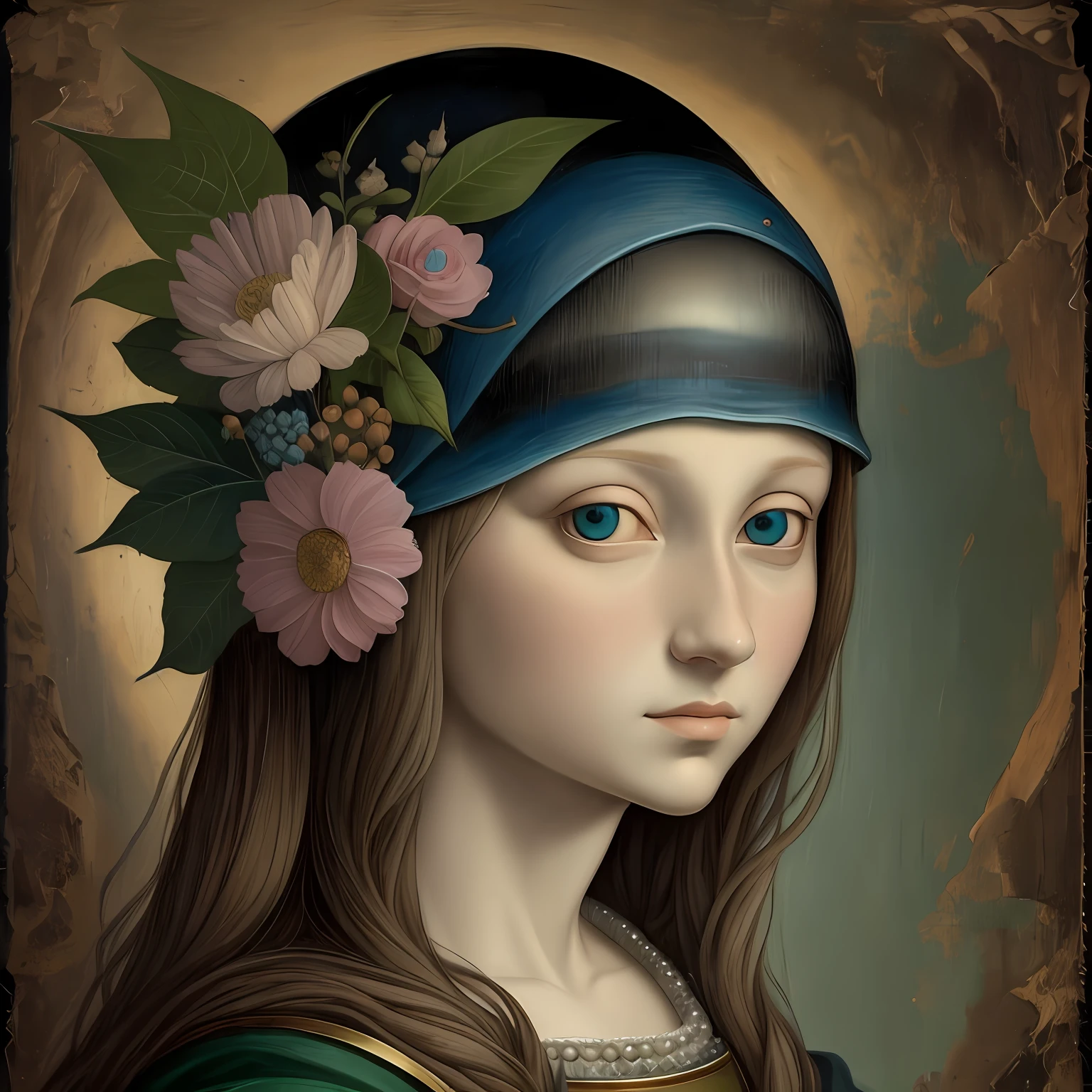 Monalisa 2023 art by Hieronymus Bosch in the anime style:: A detailed, elegant, intricate and colorful portrait in mixed media :: A masterpiece of surreal art, a vibrant painting --auto --s2