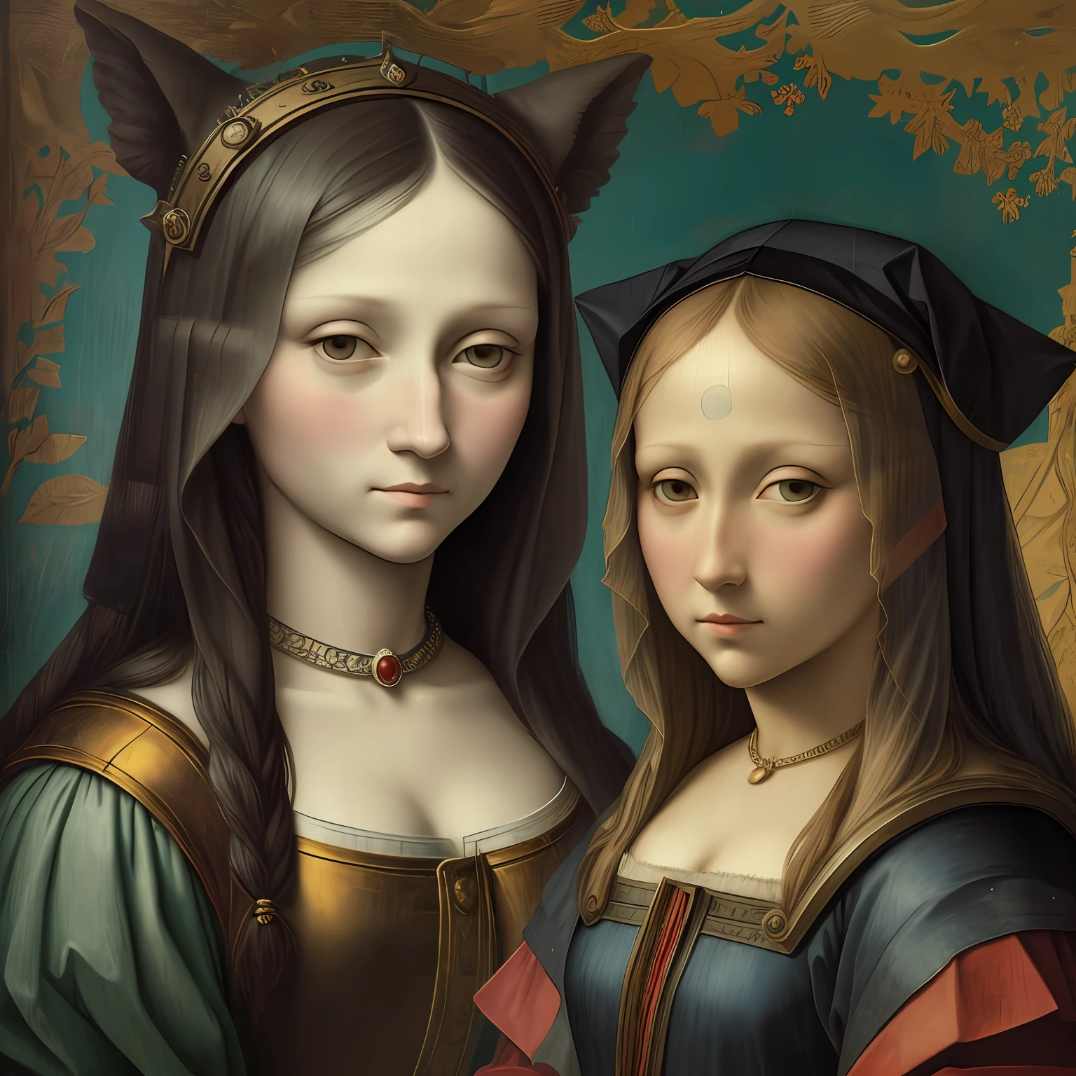 Monalisa 2023 art by Hieronymus Bosch in the anime style:: A detailed, elegant, intricate and colorful portrait in mixed media :: A masterpiece of surreal art, a vibrant painting --auto --s2