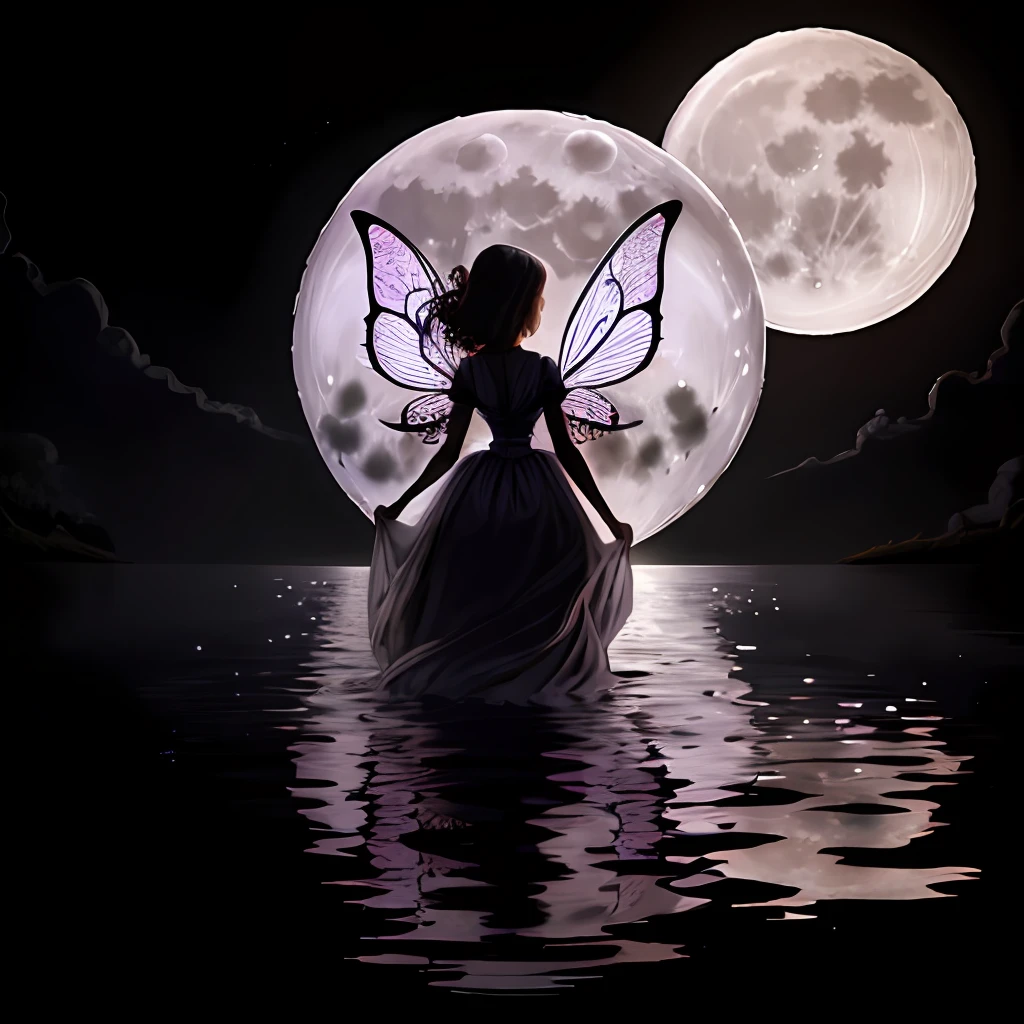 Full moon, fairy