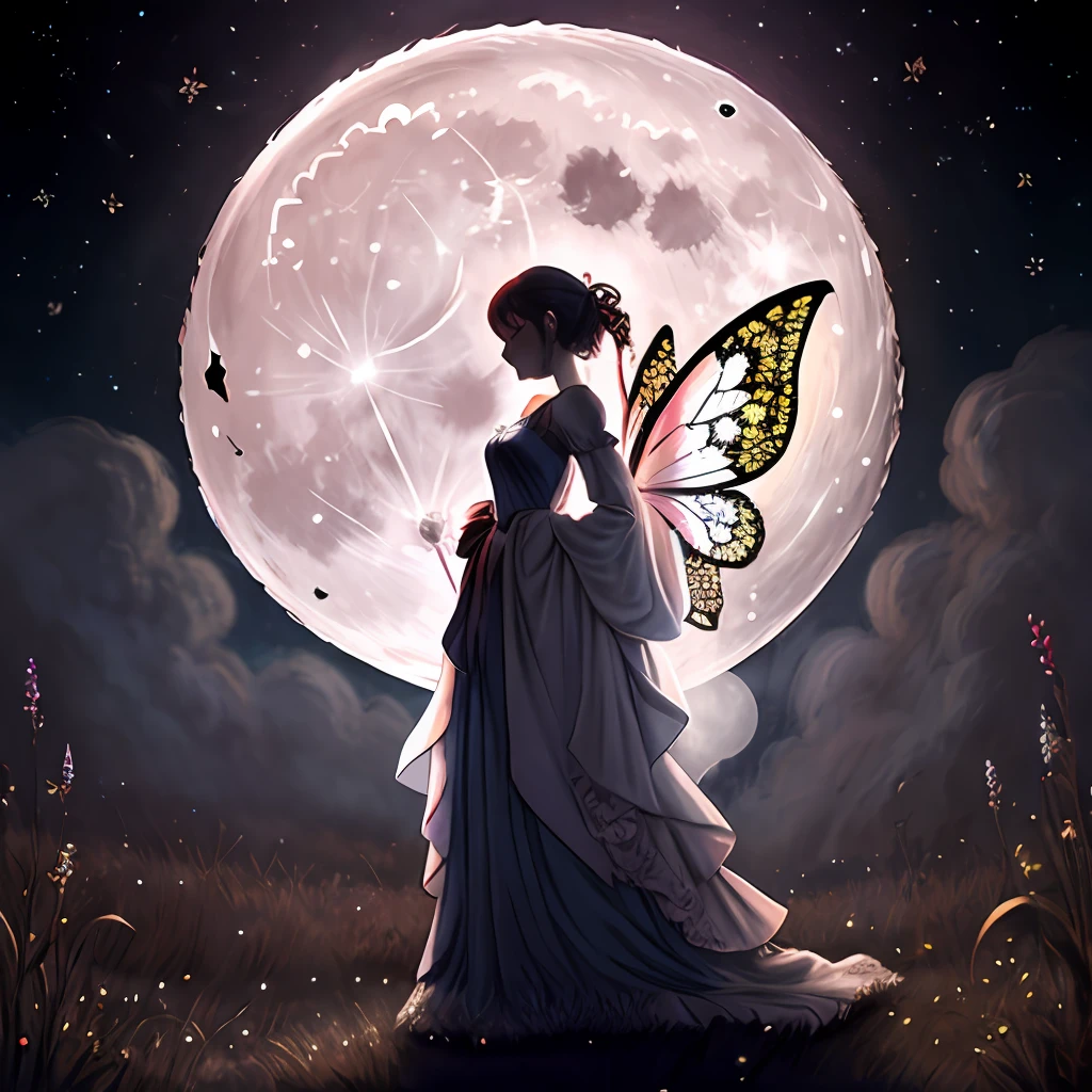 Full moon, fairy, colorful