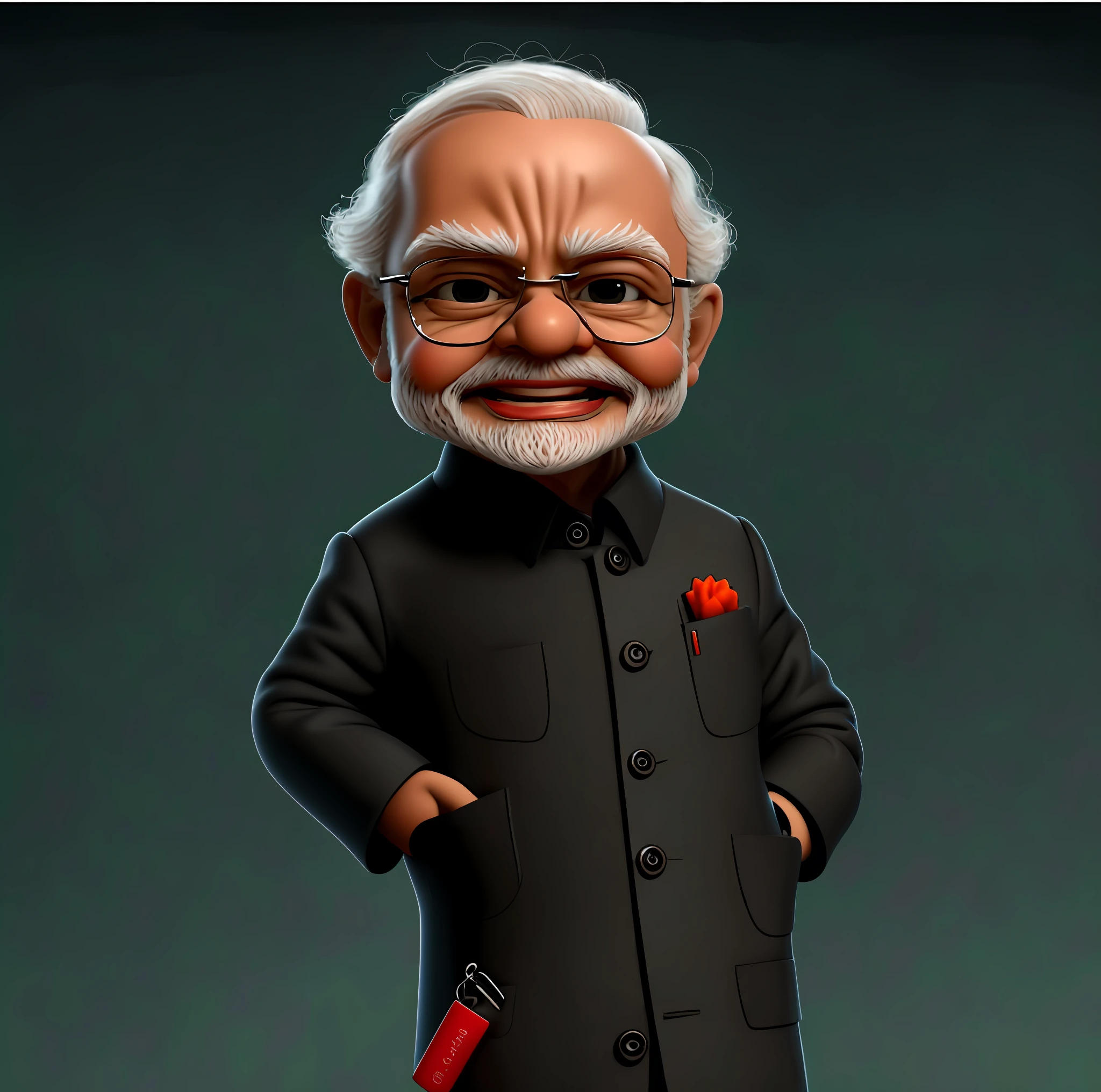 Sure! Here's the optimized prompt:

"Cute and meticulously detailed portrayal of a lifelike miniature Narendra Modi with realistic facial features."