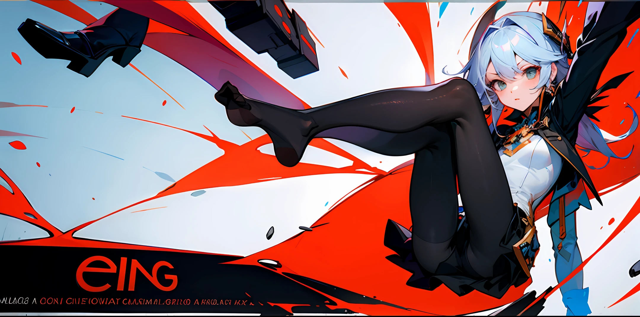 A girl, black pantyhose, Erlang legs