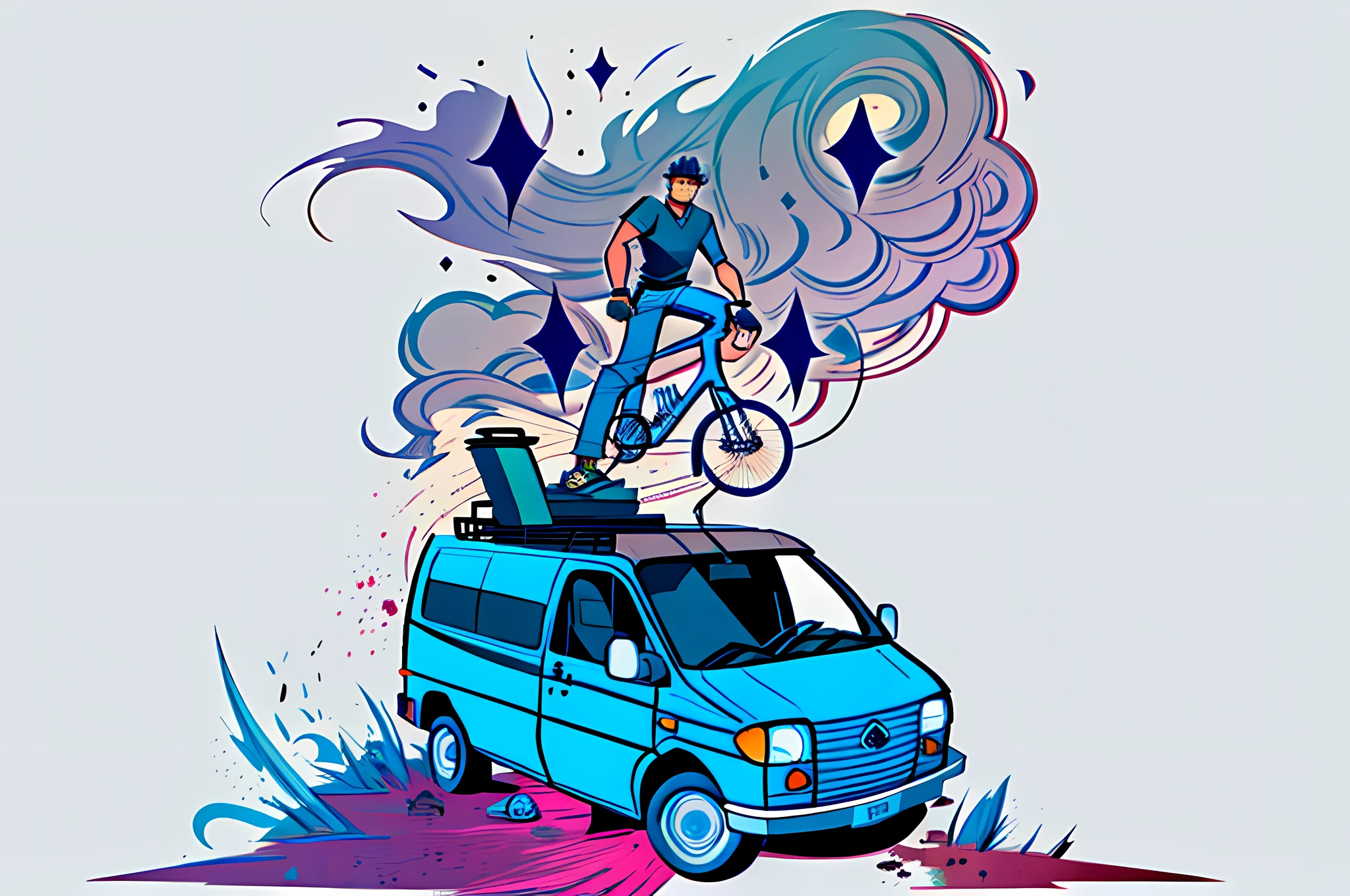 An upside-down bike