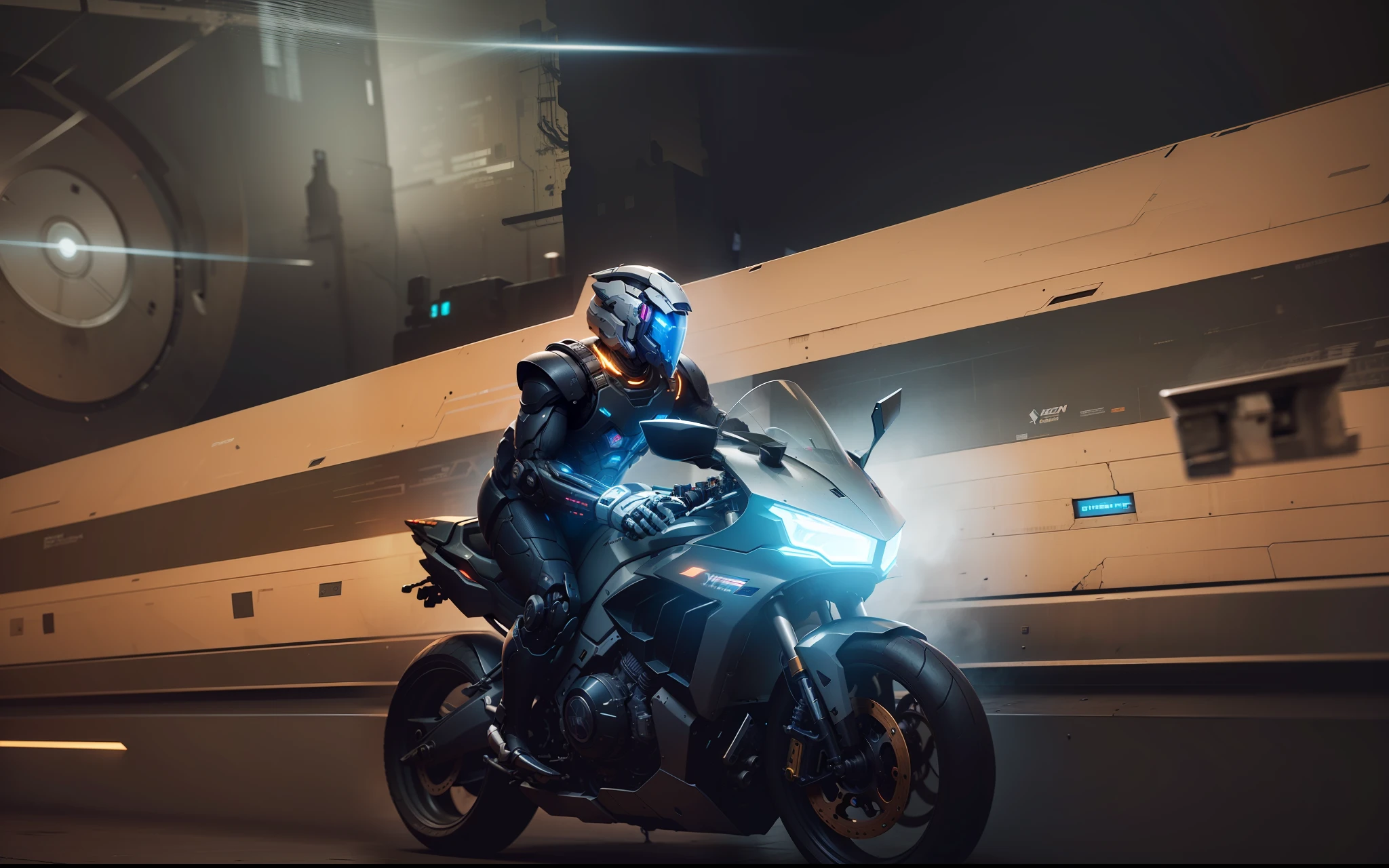 Handsome full body mecha of cyberdude warrior, cyberpunk high-tech black helmet wearing cyberpunk mech clothes, Nousr, biomechanics, MSHN robot man, high-tech helmet, surreal, steel, intricate design, crazy details, fine details, extremely clear lines, cinematic lighting, photo realisticity, detailed masterpiece