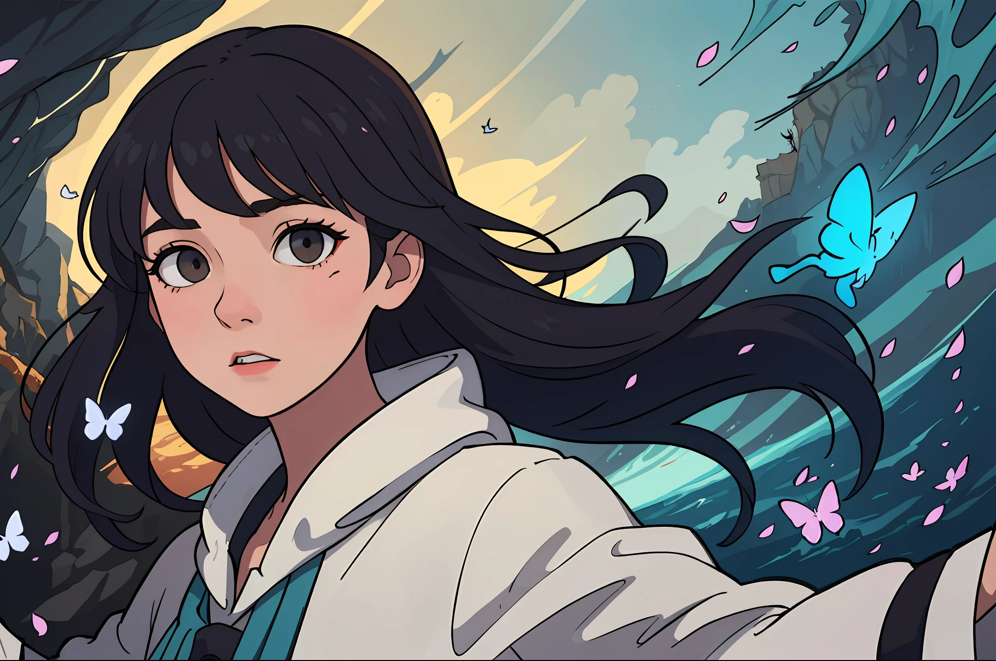 Hyperrealistic portrait, fantasy art, photorealistic, dynamic lighting, artstation, poster, volumetric lighting, highly detailed faces, 4K, award-winning,, [1girl,1boy], May our conversations be a harmonious dance, where fears vanish into a sea of confidence. Between metaphors and words, we long for the return of that lost warmth. Hopefully doubts are just a fleeting sigh, a mere nuance on the canvas of our feelings, without being able to dye everything we are. May fear disappear and trust blossom in every word shared, as we long for this interaction to flow smoothly, like the flutter of butterflies dancing in the air.