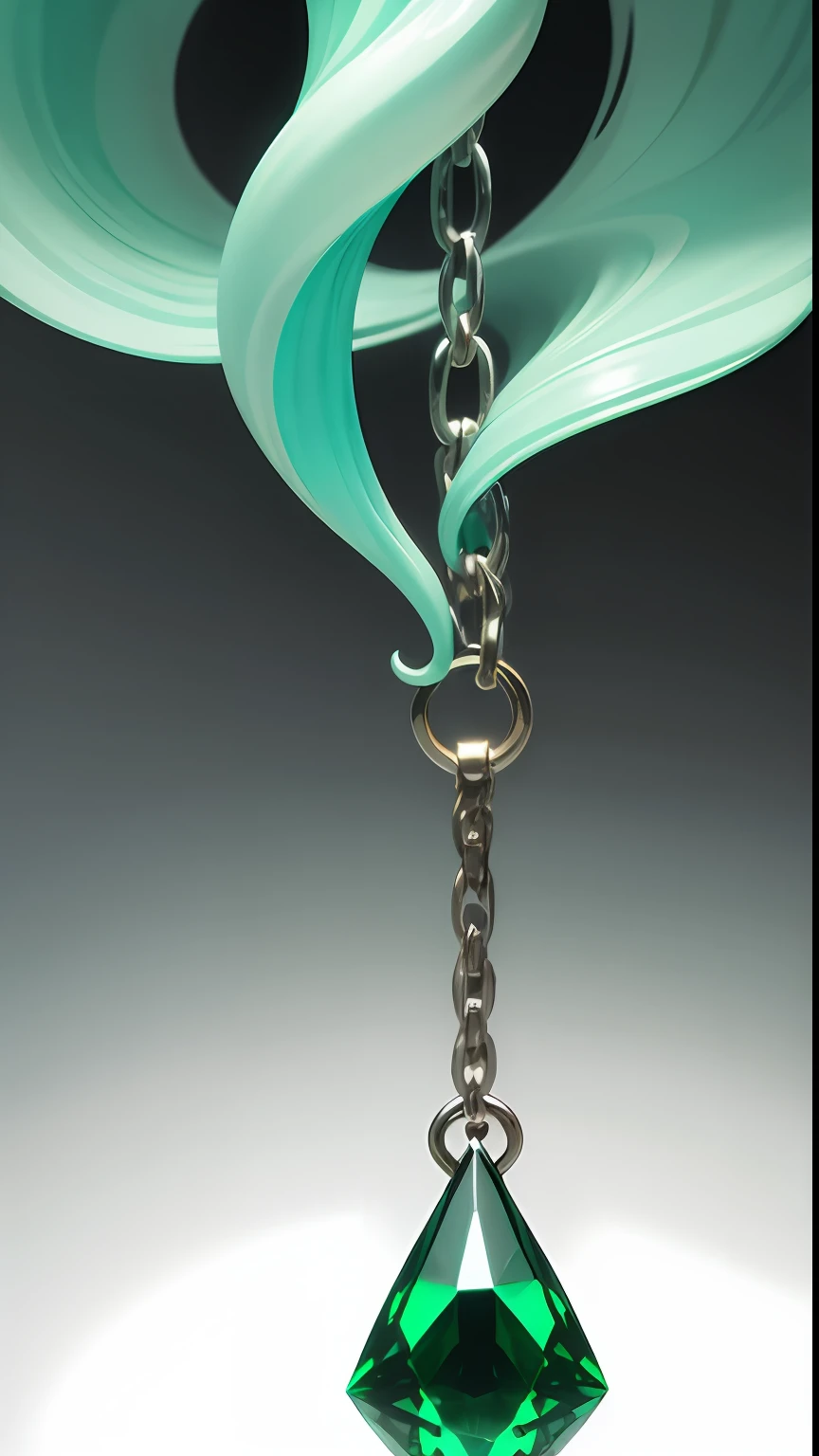Chained green diamond, abstract green background dimension with tentacles to the funod