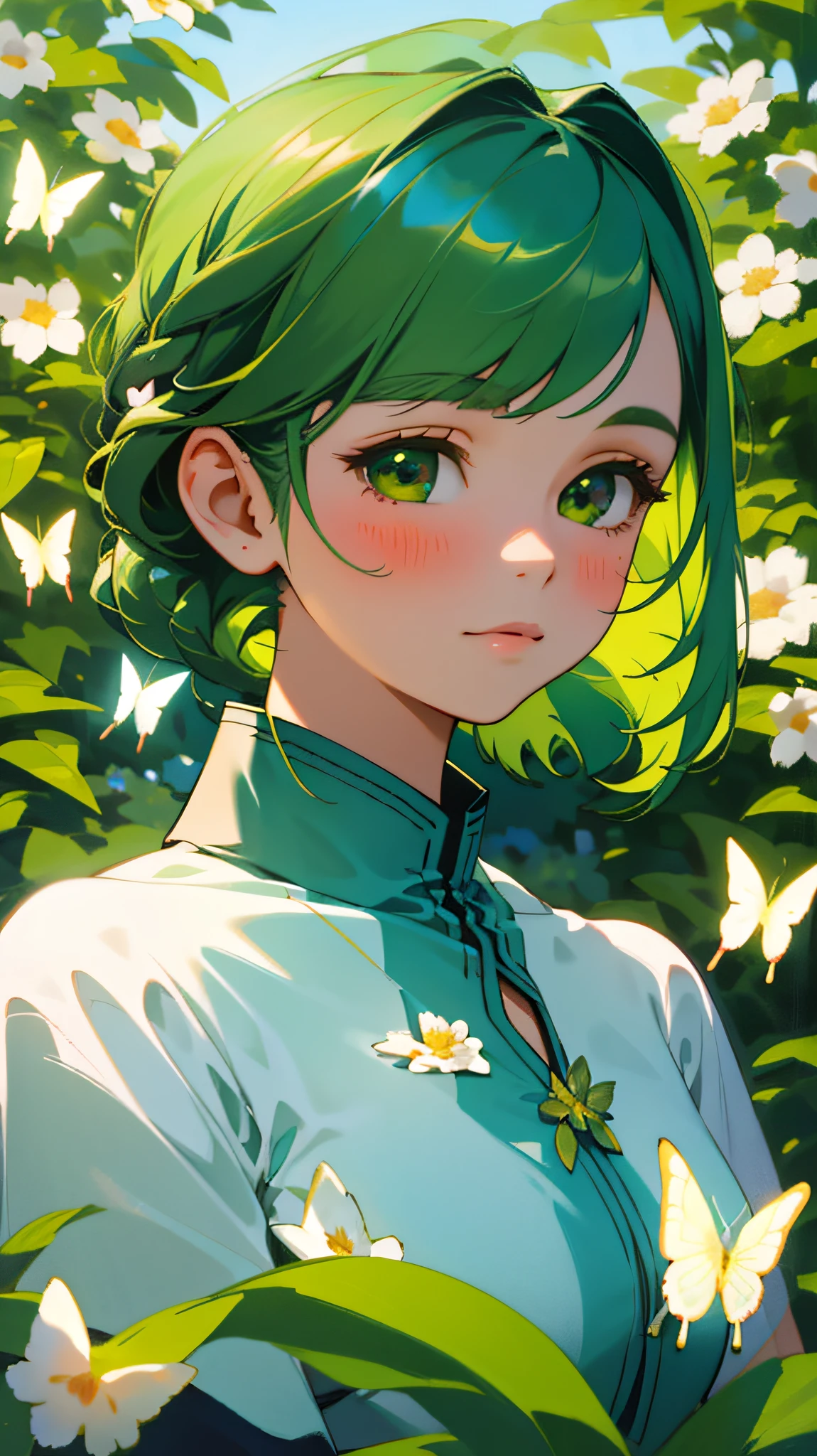Best quality, super high resolution, (masterpiece: 1.4), spring, sea of flowers, little girl