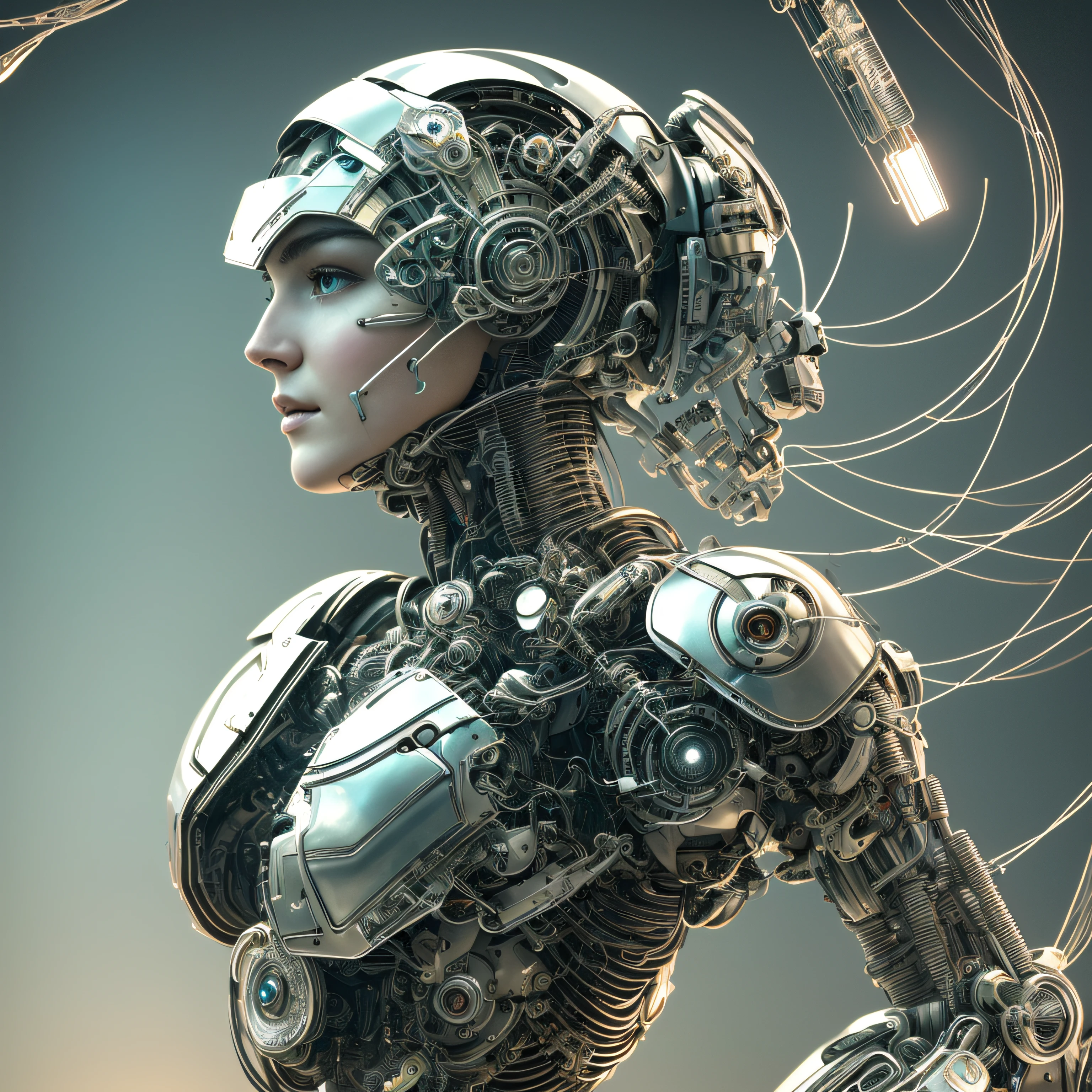 cyborg| detailed face| symmetrical| steampunk| cyberpunk| cyborg | intricate detailed| scalar| hyperrealistic| cinematographic lighting| digital art| concept art| Style MDJRNY-V4 --auto