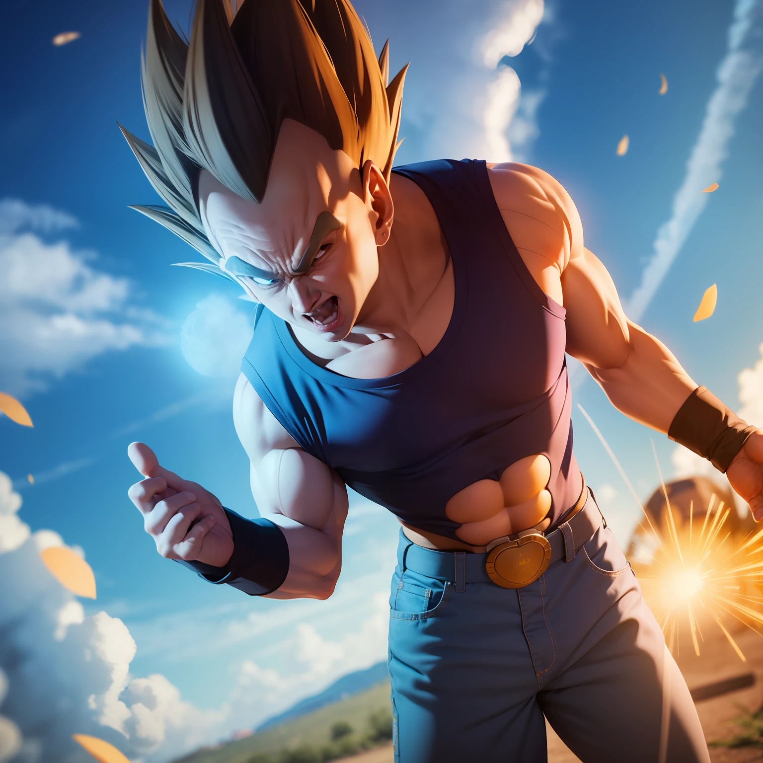 Realistic 4k Vegeta with Dragon Balls