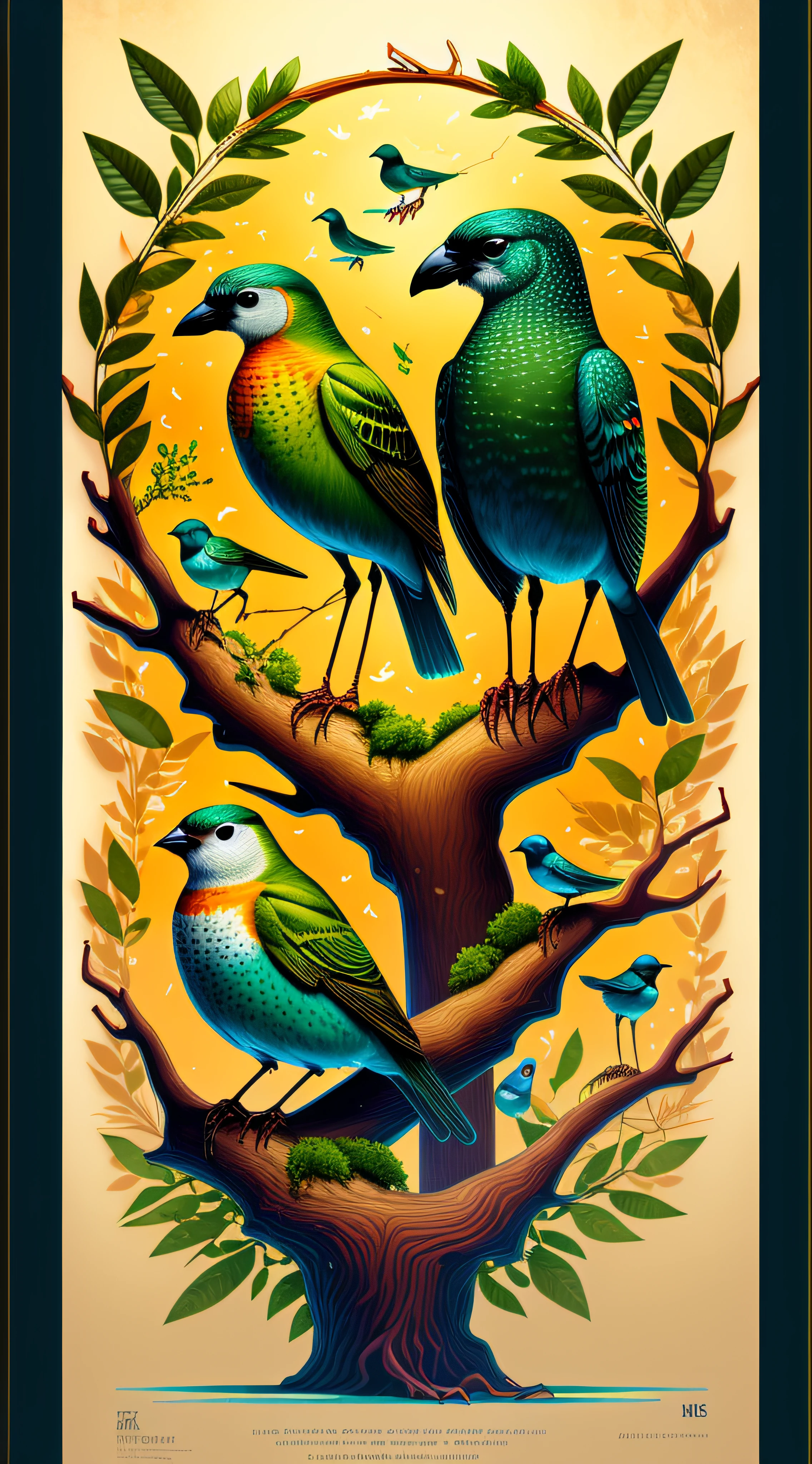 best quality, masterpiece, ultra high resolution, (CCDDA Artstyle: 1.2),
birds perching on a twig --niji 5,