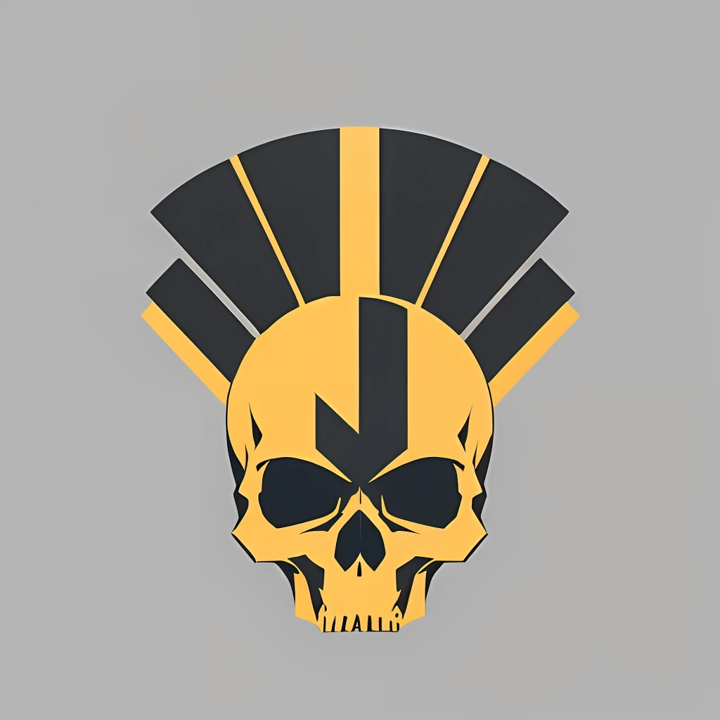 logo, vector, logo design, vector, simple, flat, icon, minimalism, well-defined lines and contours, centralized, a golden skull