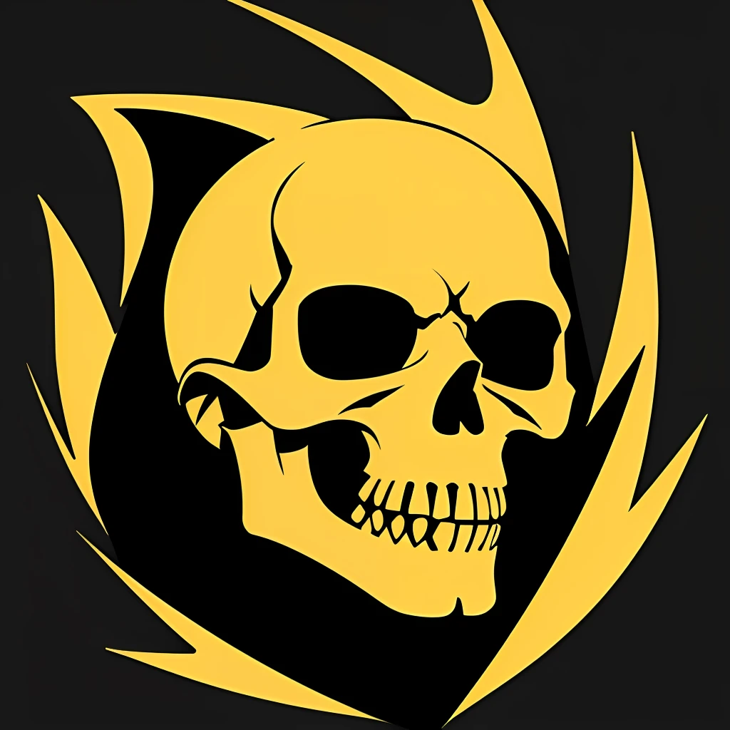 logo, vector, logo design, vector, simple, flat, icon, minimalism, well-defined lines and contours, centralized, a golden skull