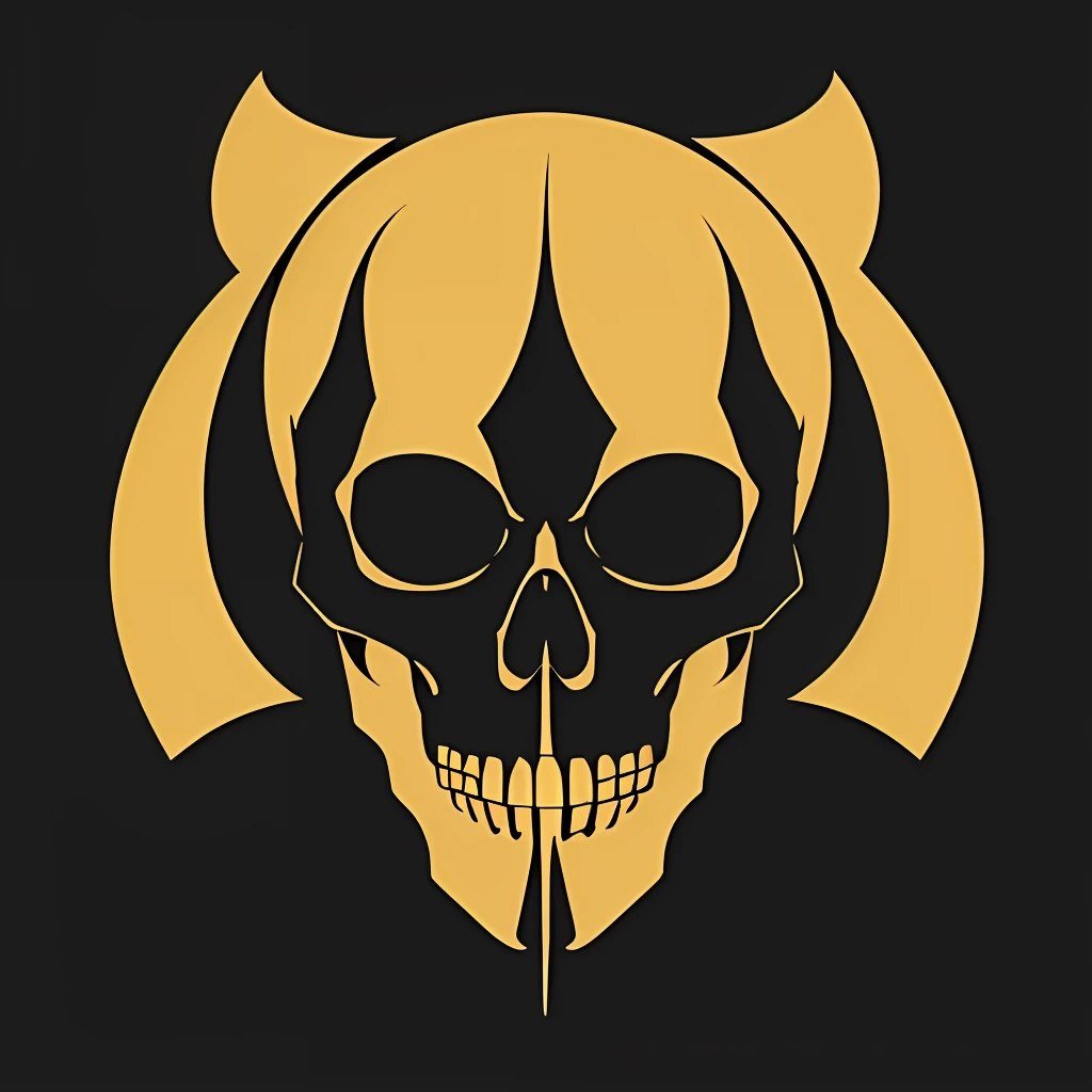 logo, vector, logo design, vector, simple, flat, icon, minimalism, well-defined lines and contours, centralized, a golden skull