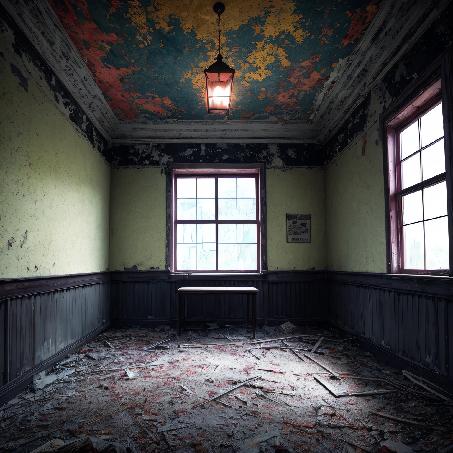 (best quality,masterpeace),(hyperdetailed colourful),
A haunted abandoned asylum at midnight
,perfect composition, best exposition,
, hdr, dramatic,cinematic lighting, trending on artstation,trending on CGSociety, professional photo,immense detail,