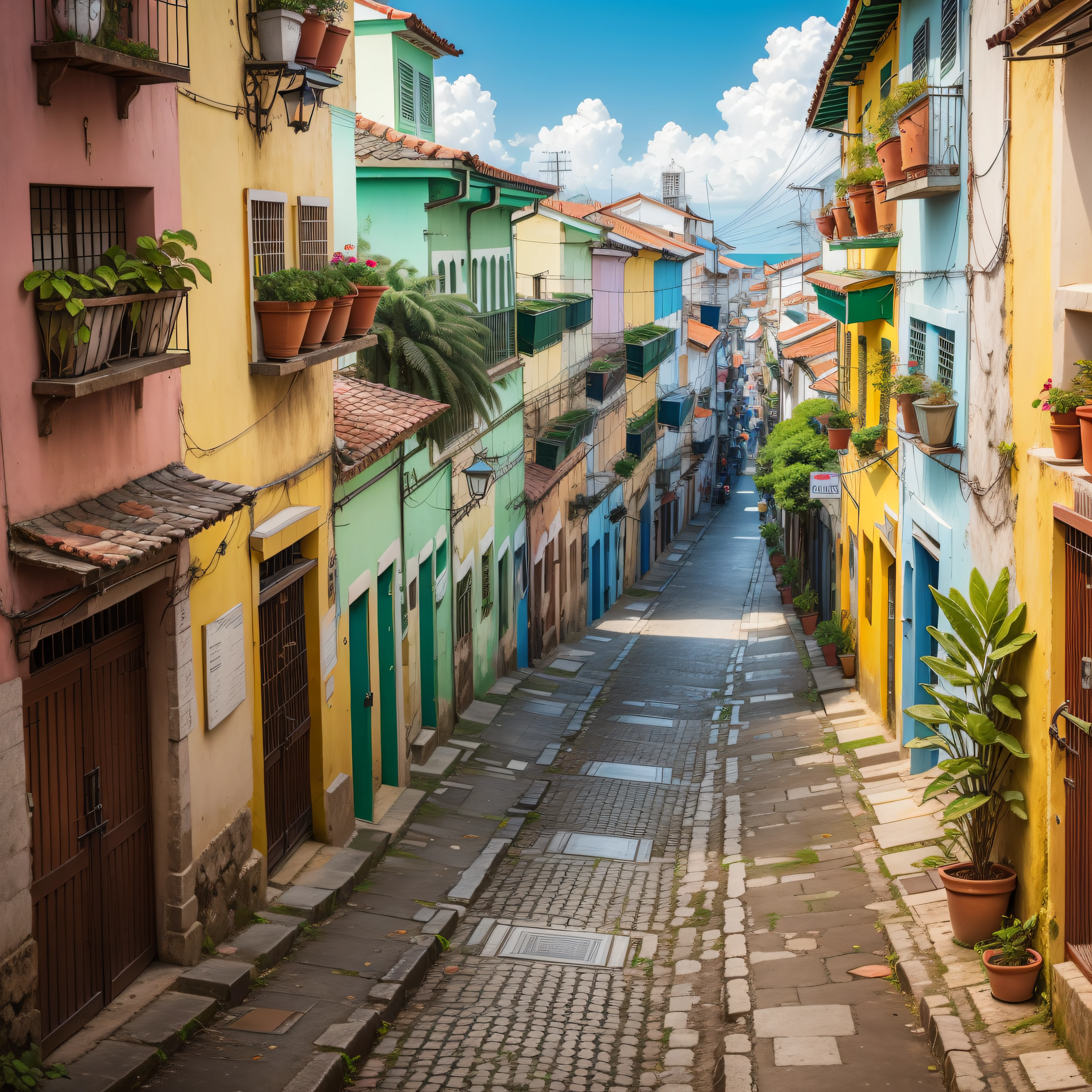Pelourinho, historic district of Salvador, the capital of Bahia