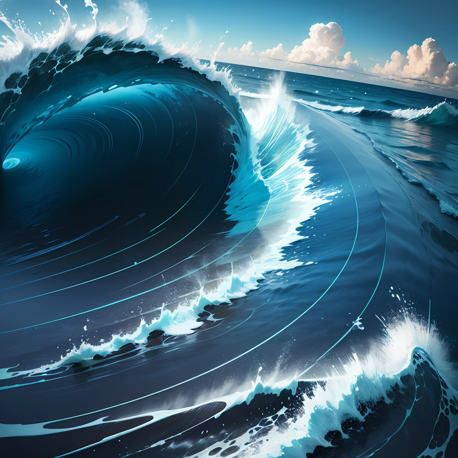 Ocean beat. Vectorial. Linear. --auto