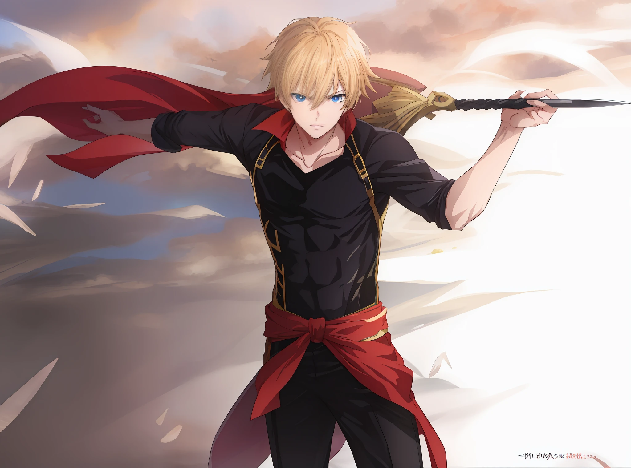 Anime characters with spears and capes in hand, key anime art, badass anime 8 K, handsome guys in demon killer art, zero zen art, destiny / stay night and other anime styles, handsome anime poses, key anime visuals, tall anime guys with blue eyes, male anime characters, anime style 4 K, best anime 4K konachan wallpaper