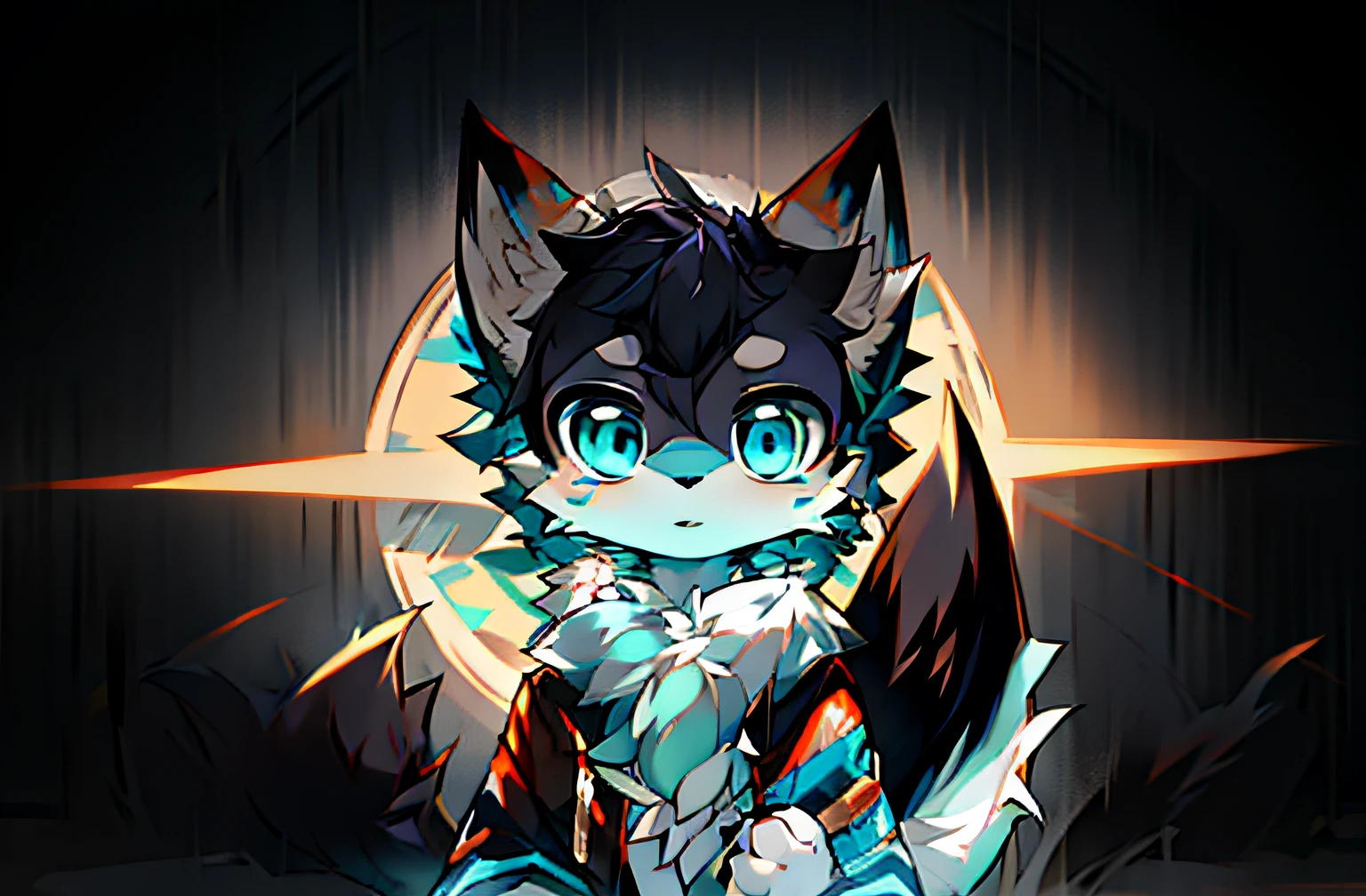 Anime style fox with blue eyes and black tail, Flsona Art, Very, Very Very Beautiful Furry Art, Fra Affinity Committee, Furry Art!, Flafiniti Committee, High Resolution Committee, Fursona Furry Art Committee, Flsona !!, Flsona Committee, Professional Furry Digital Art