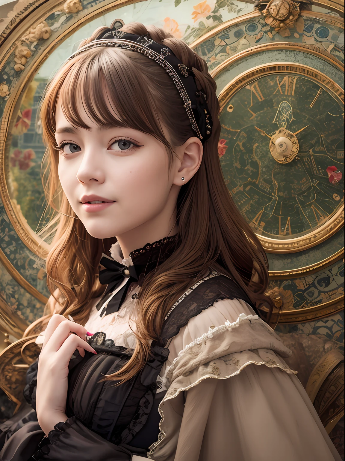 1girl, Dutch Beauty, cute, grin,\nviewfinder,\nBREAK\n(steampunk:0.1), (cyberpunk:0.1), Victorian fashion, looking ahead, 8),(clockworks:0.02), (zentangle:0.1), (art nouveau:0.1), (Victorian Architecture:0.2), Salon,\nBREAK\ncloseup-face, (looking at viewer:1.2),