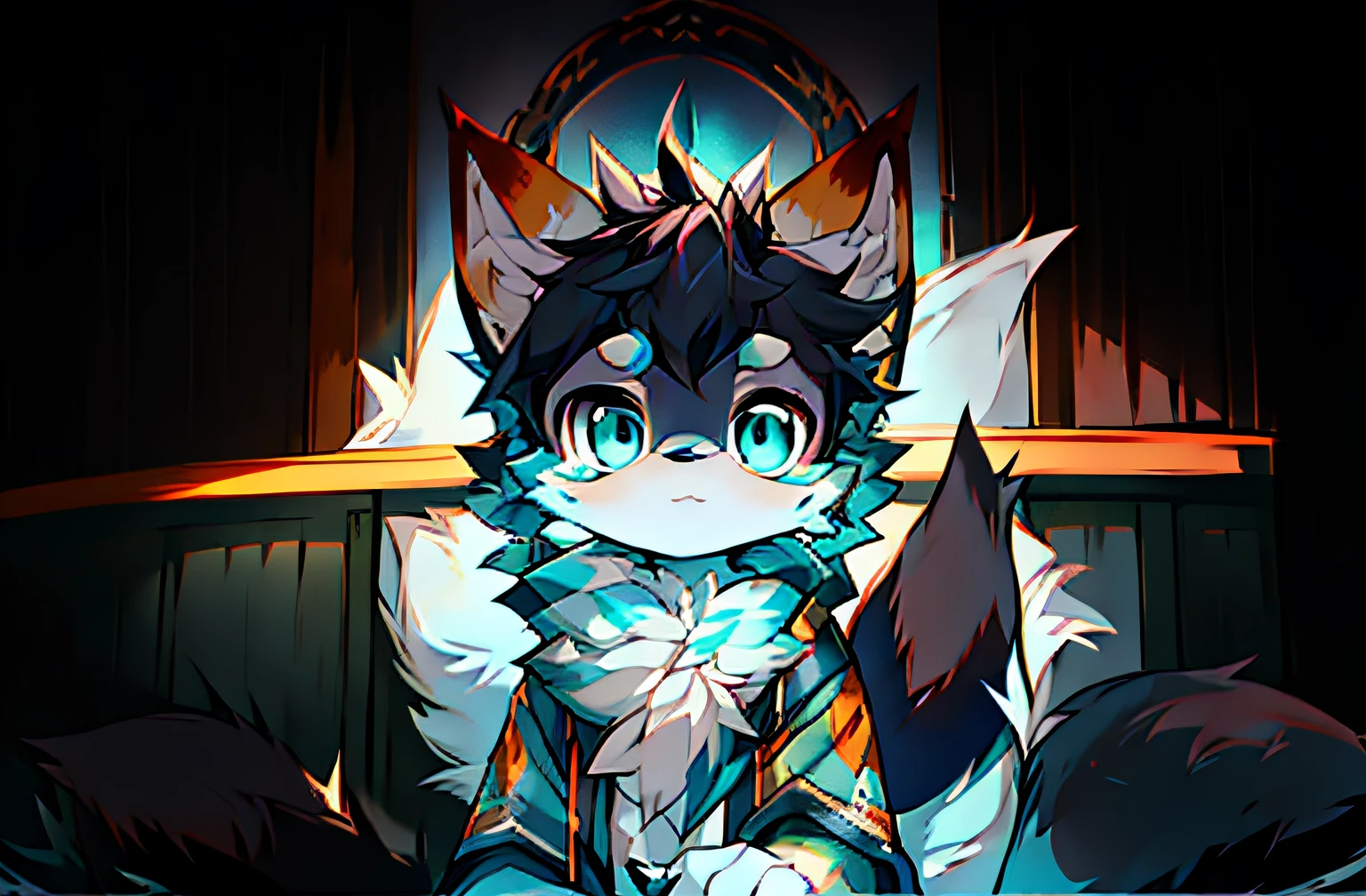 Anime style fox with blue eyes and black tail, Flsona Art, Very, Very Very Beautiful Furry Art, Fra Affinity Committee, Furry Art!, Flafiniti Committee, High Resolution Committee, Fursona Furry Art Committee, Flsona !!, Flsona Committee, Professional Furry Digital Art
