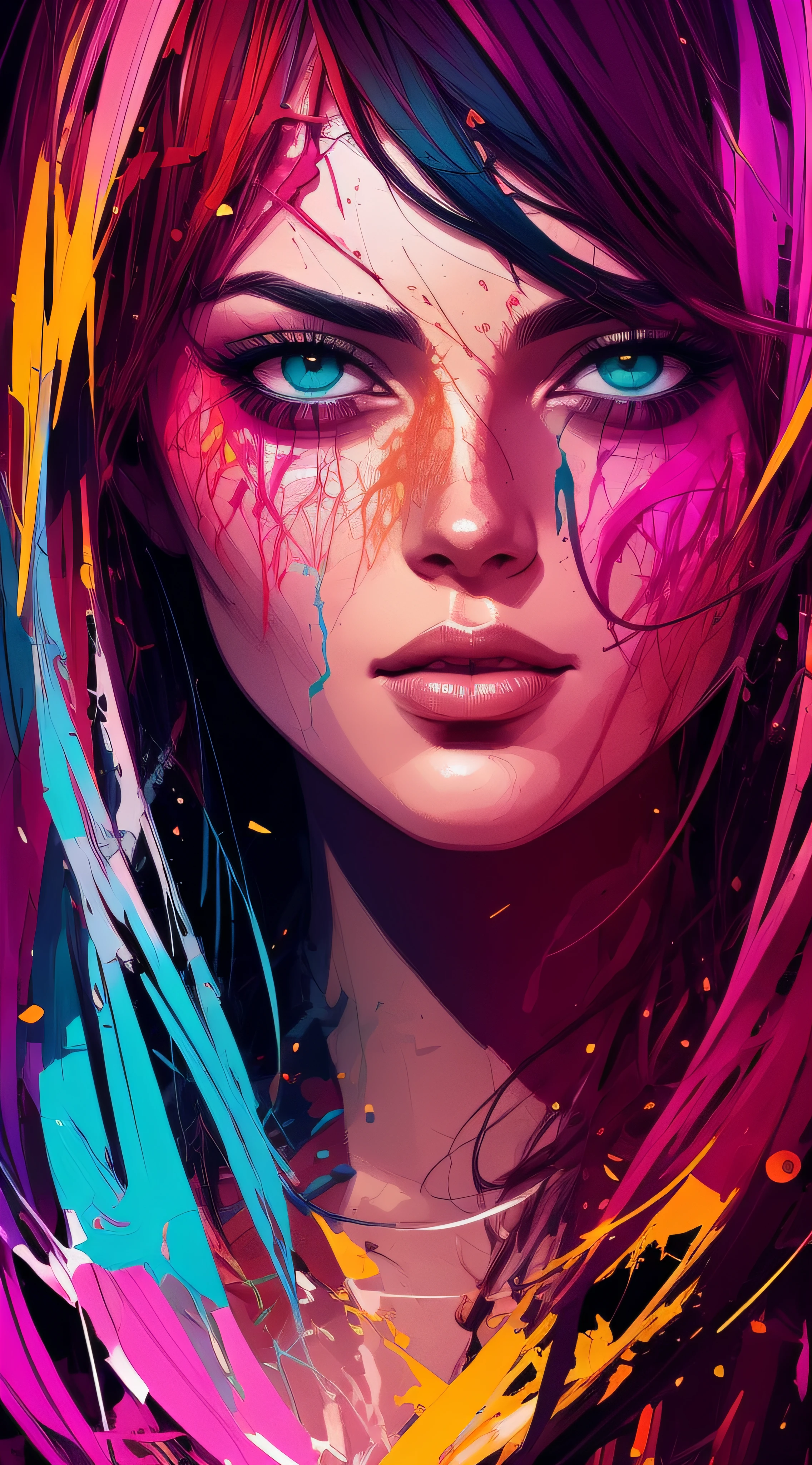 abstract beauty, centered, looking at the camera, approaching perfection, dynamic, moonlight, highly detailed, digital painting, artstation, concept art, smooth, sharp focus, illustration, art by Carne Griffiths and Wadim Kashin --auto