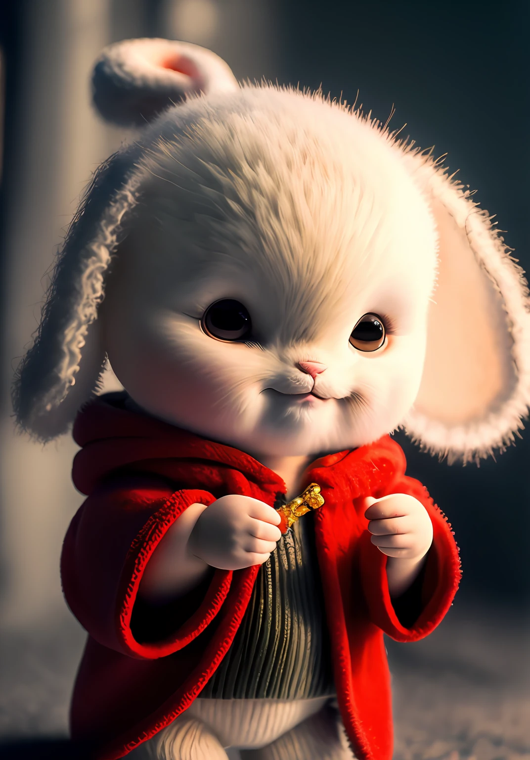 snake cute, blur, magician, mystery, city night, holding a magic wand, wearing a red and black robe, no_humans, depth of field, to contrast style, DARK Glam, wearing DRK Glam, deep shadows, (dark: 1.4), (8k, RAW photo, best quality, masterpiece: 1.2)