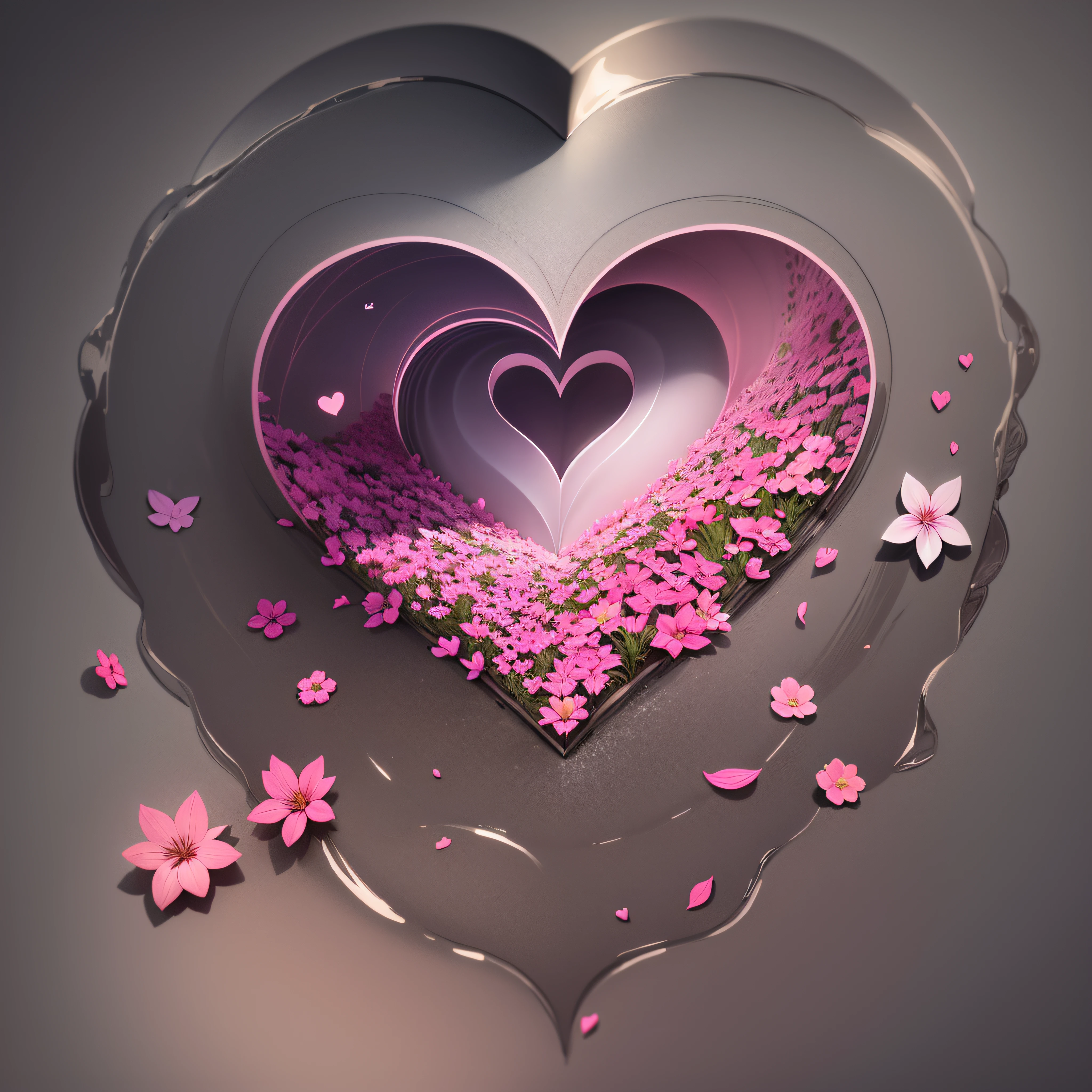 anatomic human heart made of delicate flowers, big petals, pastel colors, out of this world, serene, 4K, illustration, no background --auto