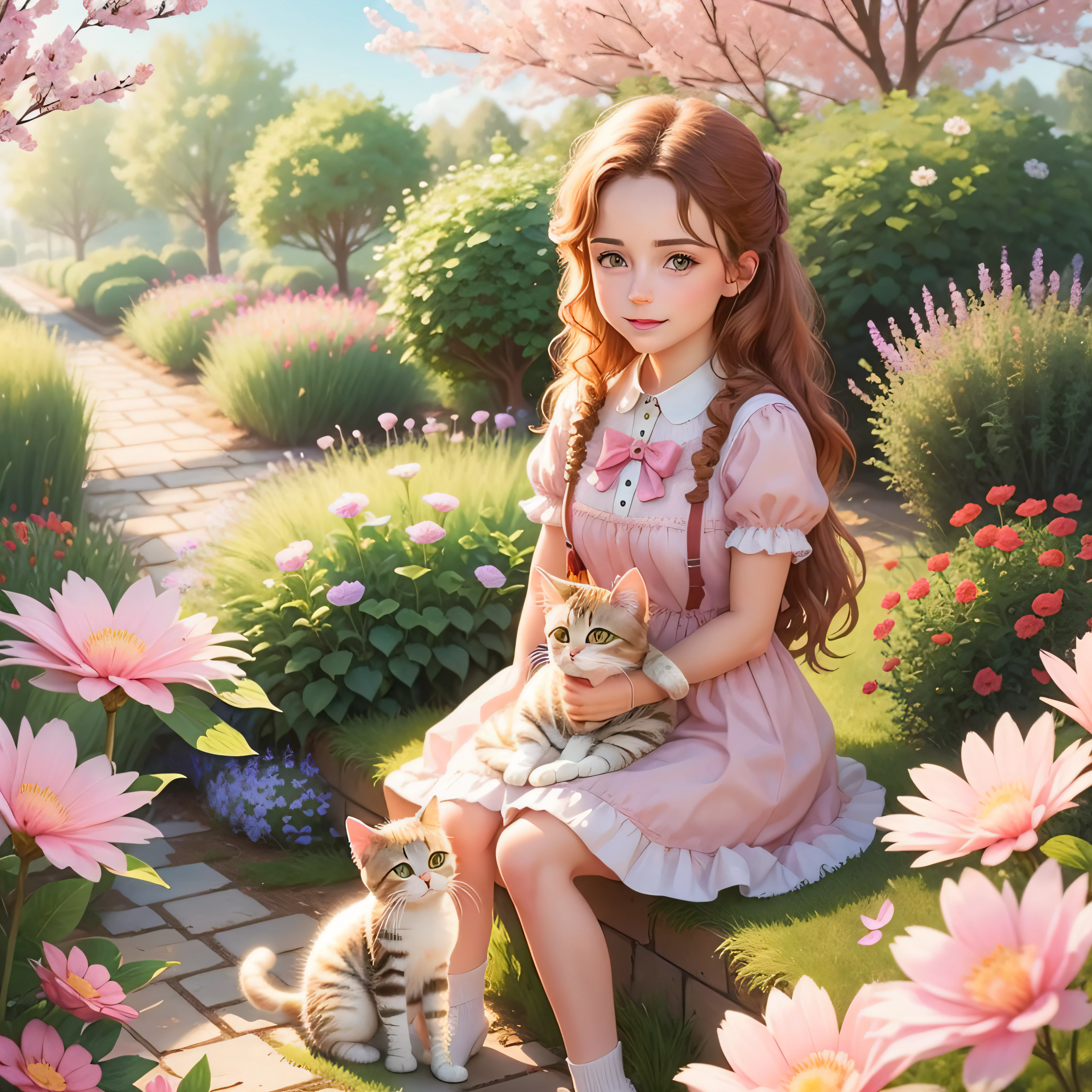 Realistic kitten in the garden