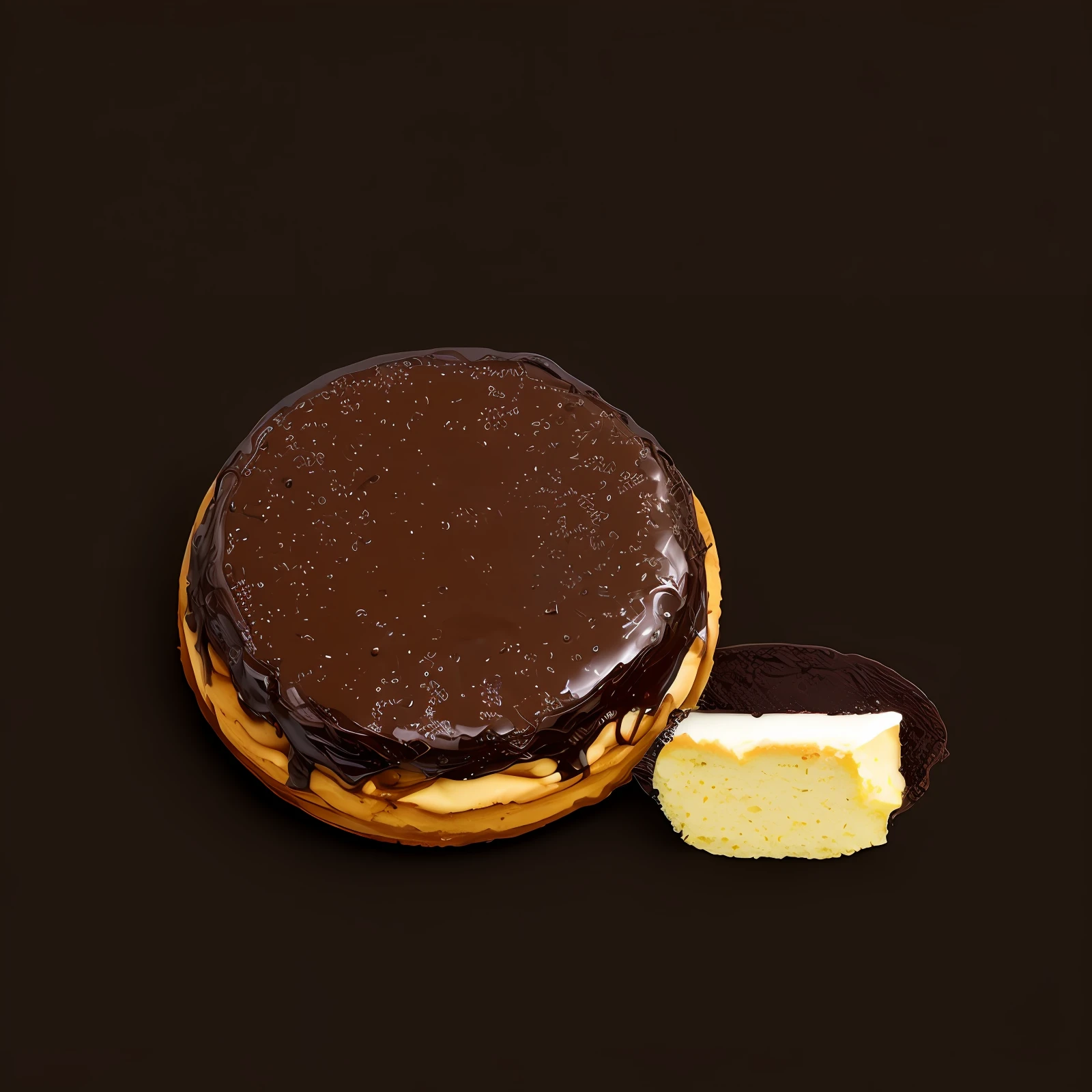 https://image6.cdn.seaart.ai/static/upload/20230708/f665cee8-167d-4ab2-9f4b-6065ef3ebb8e.png the main body unchanged, a chocolate cake and a piece of cake on a black background, Fuji chocolate, donuts, decadent, blender donuts, brown: -2, Charios Kuro, moist, Saturno ass, dim, caramel, Chocolate, sesame sweet meatloaf, cupcakes, VTM, glazed, [ moist, Rudolf Kohler, shaded, lush"