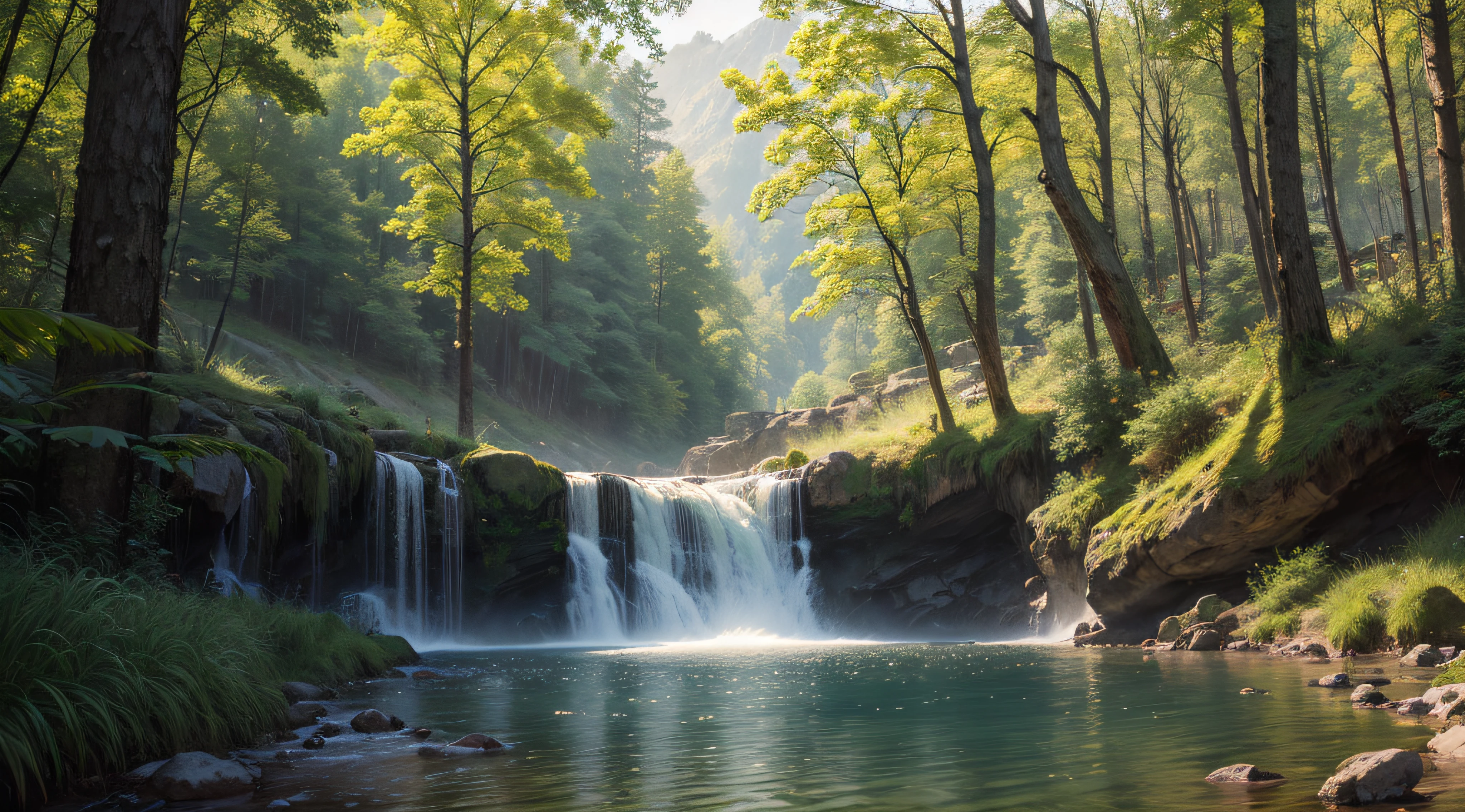 landscape,water,(extremely detailed CG unity 8k wallpaper), most beautiful artwork in the world,professional majestic oil painting,intricate, High Detail, Sharp focus, dramatic, photorealistic painting art