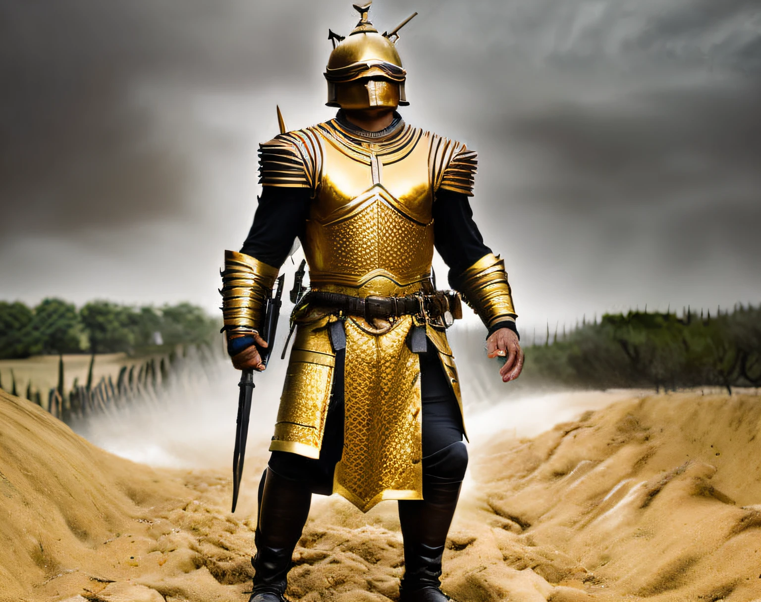 man in gold armor, SommeSixteen