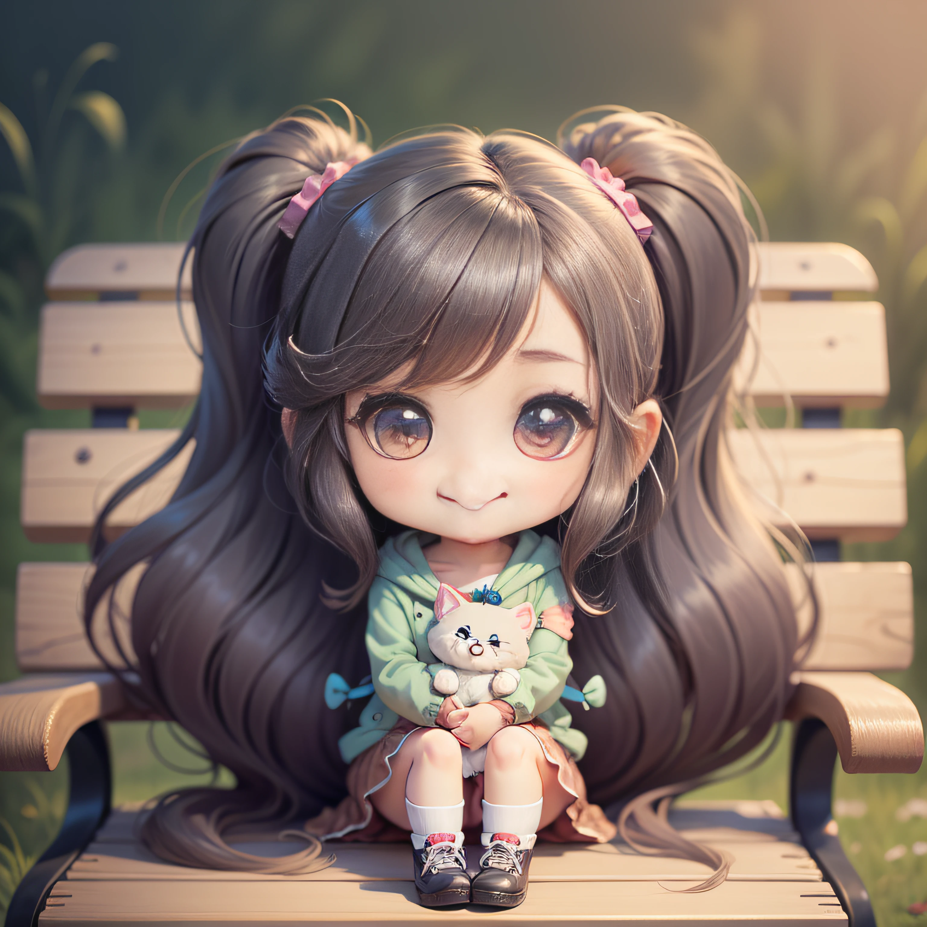 Long hair cartoon girl sitting on bench, cartoon art style, cartoon cute, chibi girl, cute cartoon style, cute art style, cartoon style, cartoon style illustration, cartoon digital art, cartoon art style, cute digital art, cute anime girl portrait, chibi, chibi style, cute girl 2 Long hair cartoon girl sitting on bench, anime drawing, pop art, cartoon art style, cartoon cute, chibi girl, cute cartoon style, cute art style, cartoon style, cartoon style illustration, cartoon digital art, cartoon art style, smiling, smiling, looking at me kindly