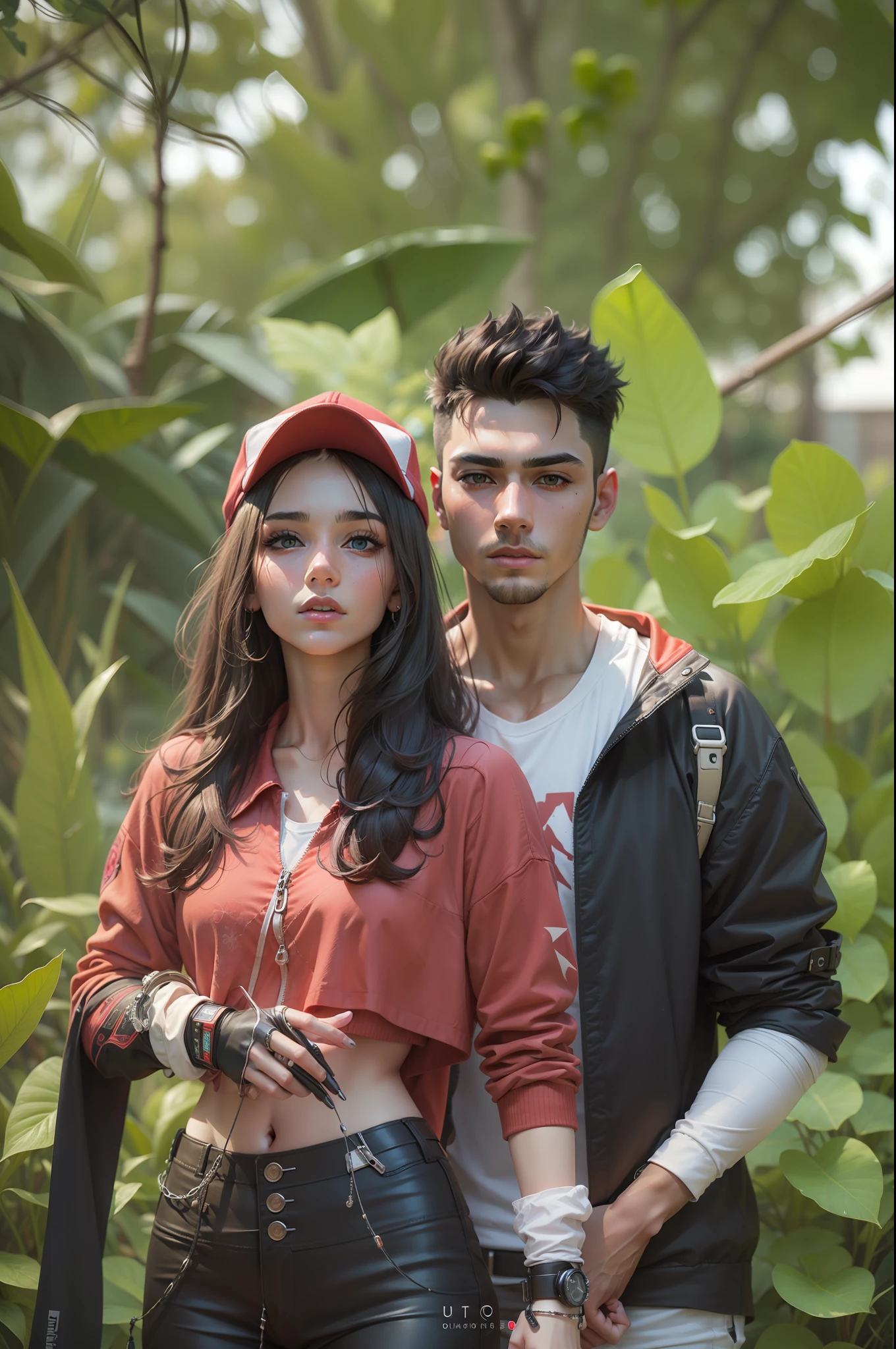 Change background cyberpunk handsome boy and girl ultra realistic face 8k ultra realistic face and background