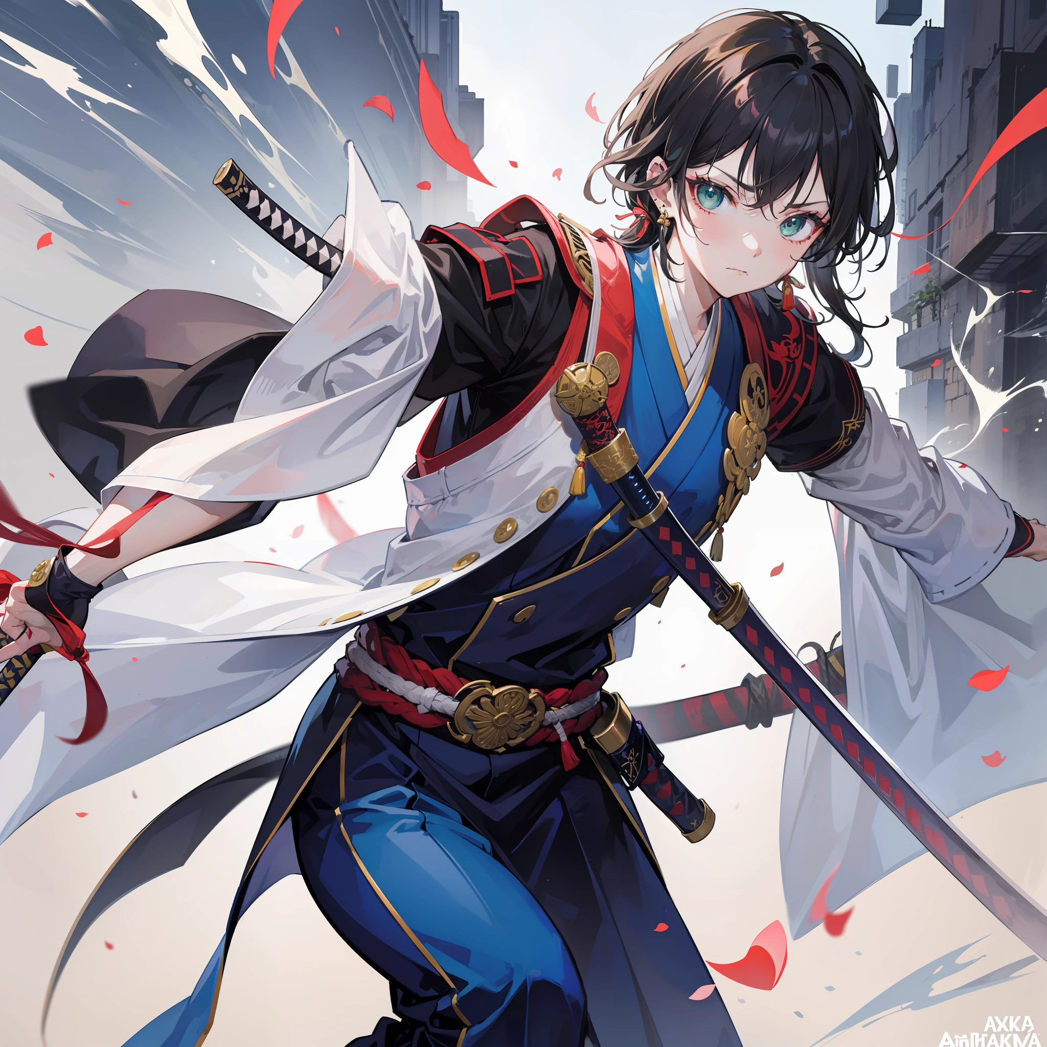 Description: A determined and passionate young swordsman with unruly black hair and piercing green eyes. Wears a traditional samurai attire adorned with a unique family emblem.
Personality: Akira is fiercely loyal, honorable, and possesses an unwavering sense of justice. He is driven by a strong desire to protect the weak and seek vengeance for his fallen loved ones.
Abilities: Master swordsman with exceptional speed and agility. He wields a legendary katana passed down through generations