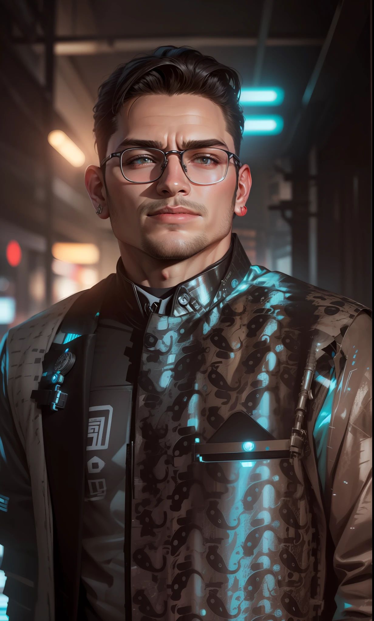 Change background and dress cyberpunk handsome boy,realistic face,4K,ultra realistic,